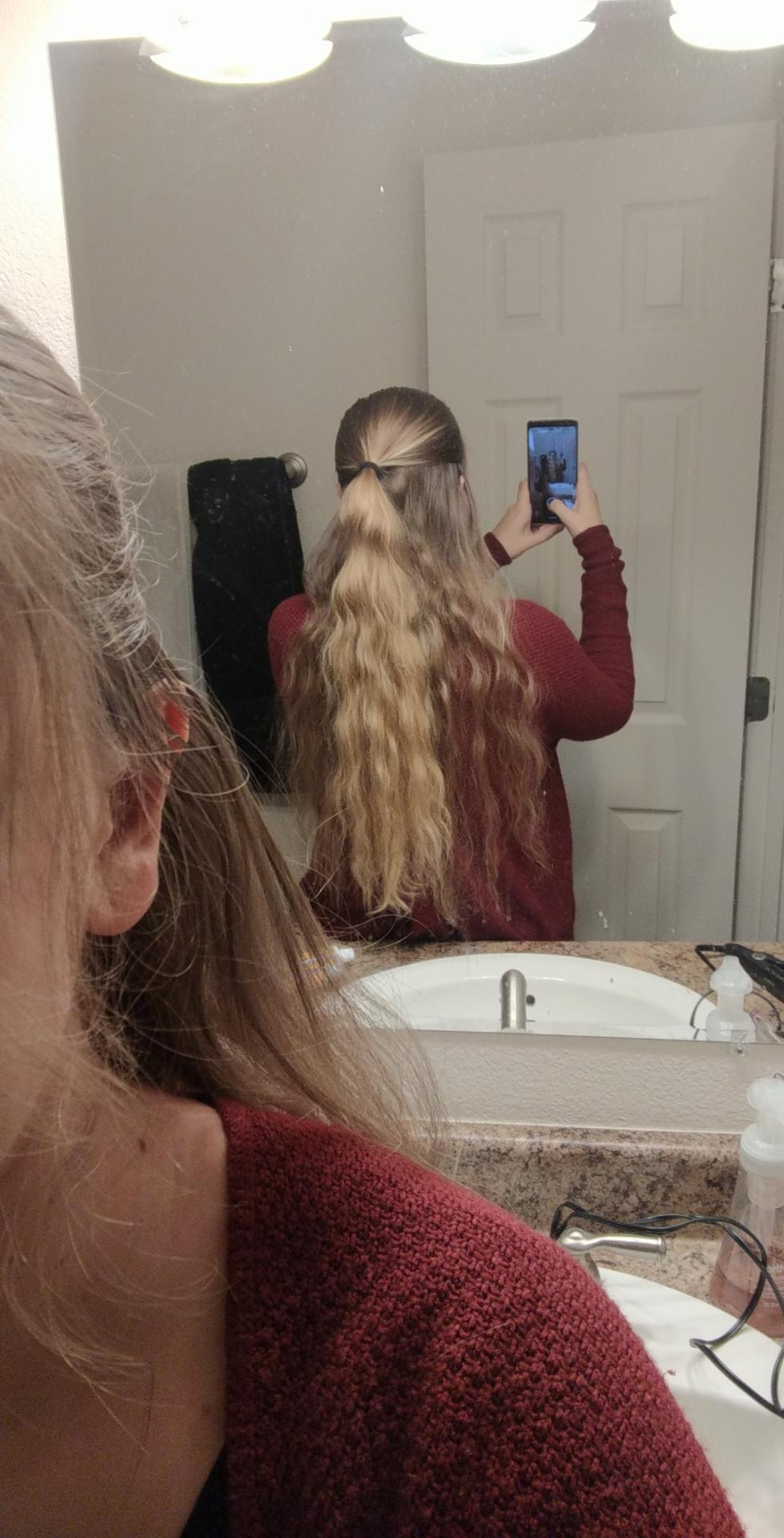 My hair this morning after sleeping in a braid r/longhair