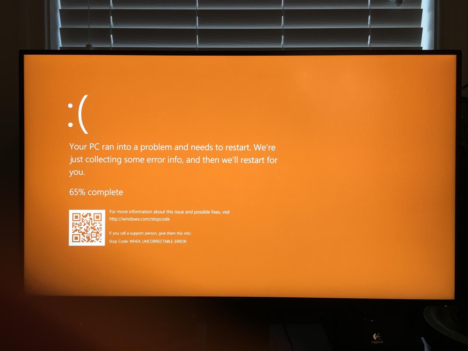 Seem's like BSOD wasn't enough so now we got an OSOD (Orange screen of