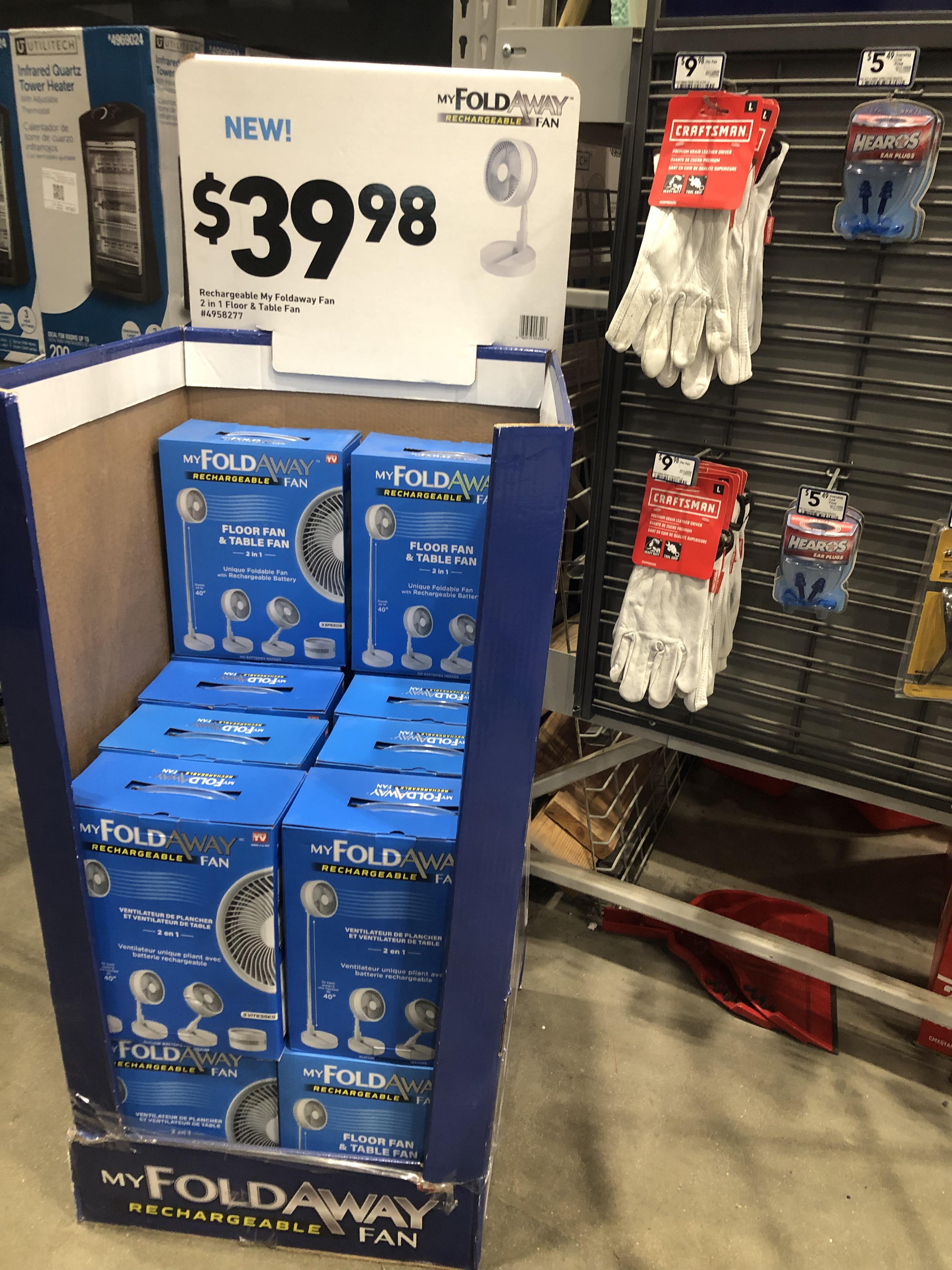 Perfect camp fan. Found at Lowes. Rechargeable and Versatile r/aves