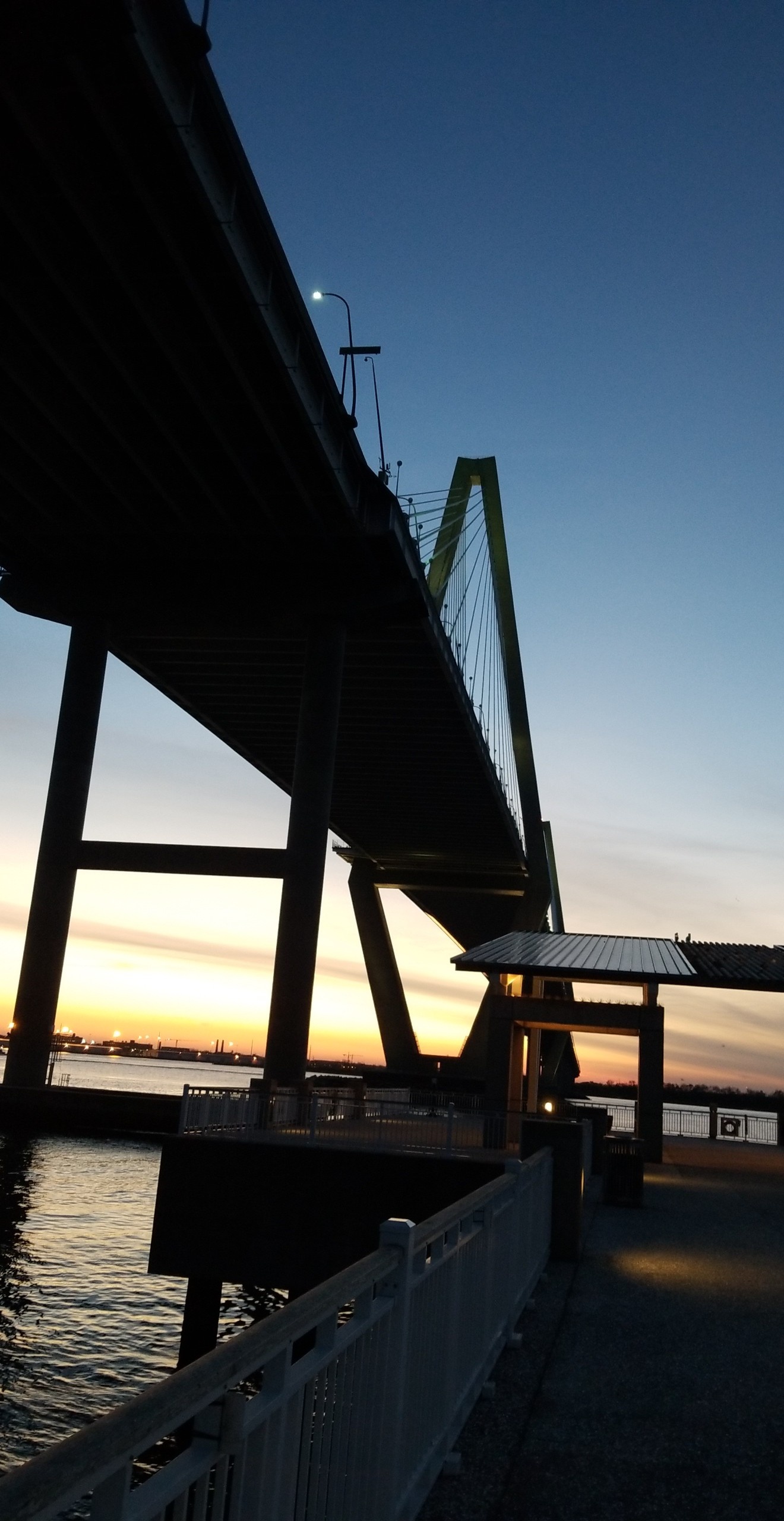 Ravenel bridge and the Mt Pleasant pier, Charleston SC r/pics