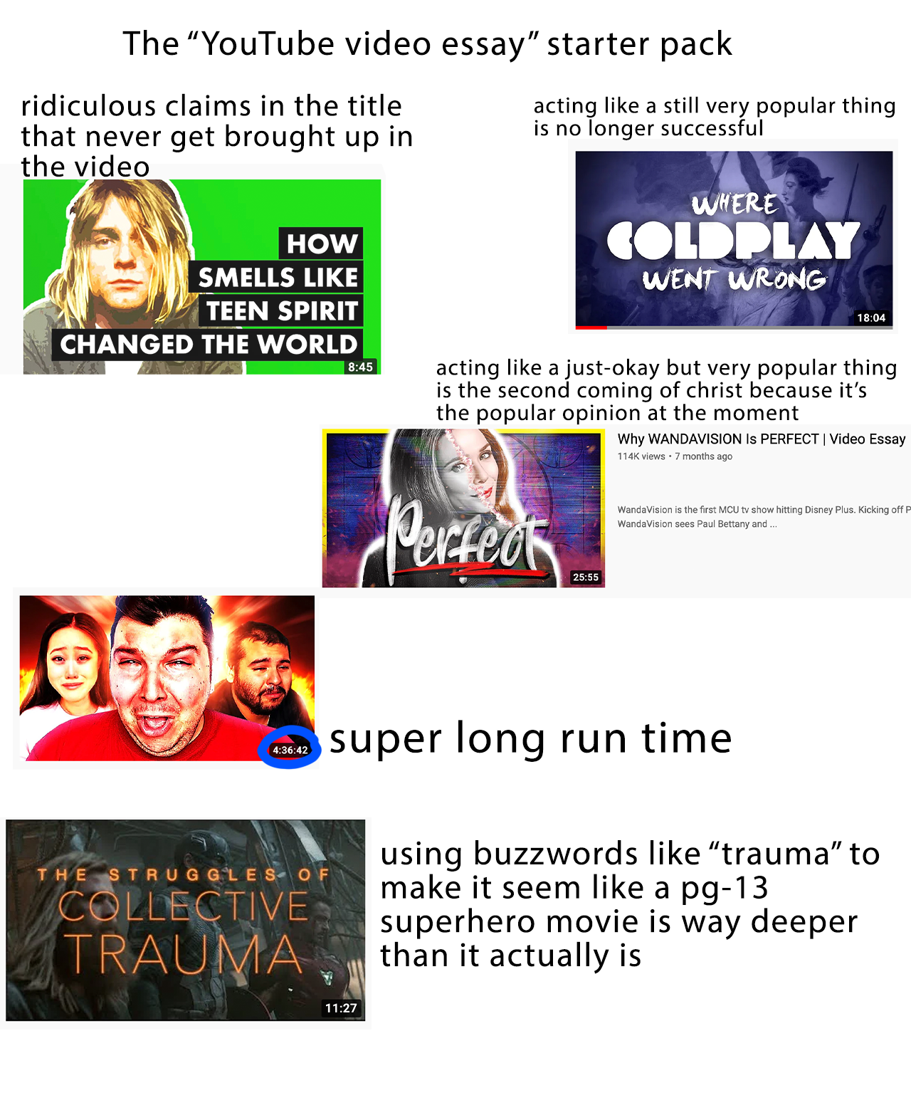 youtube video essay starter pack r/starterpacks