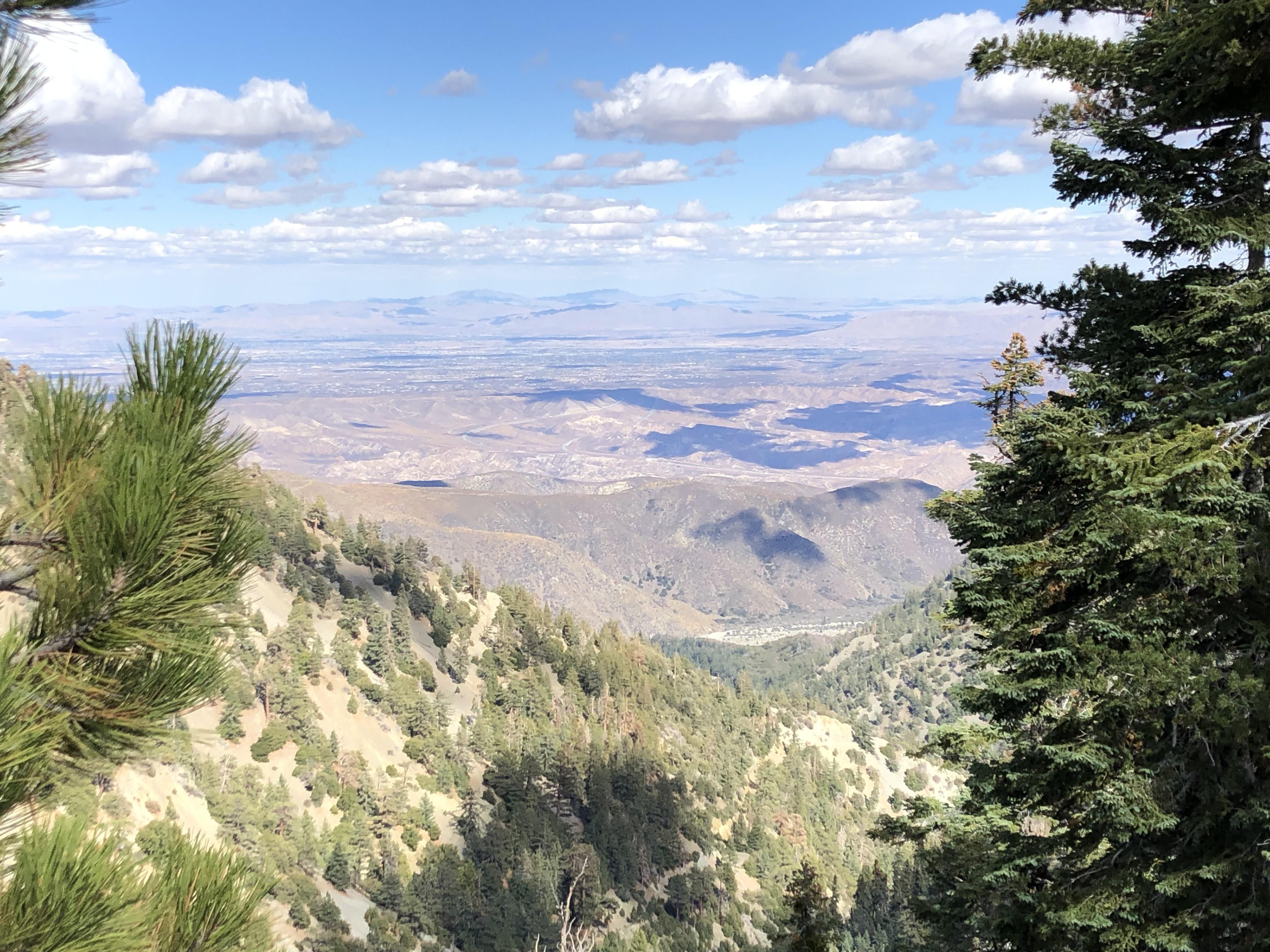 Picture from near the summit of Mount Baldy in California looking east