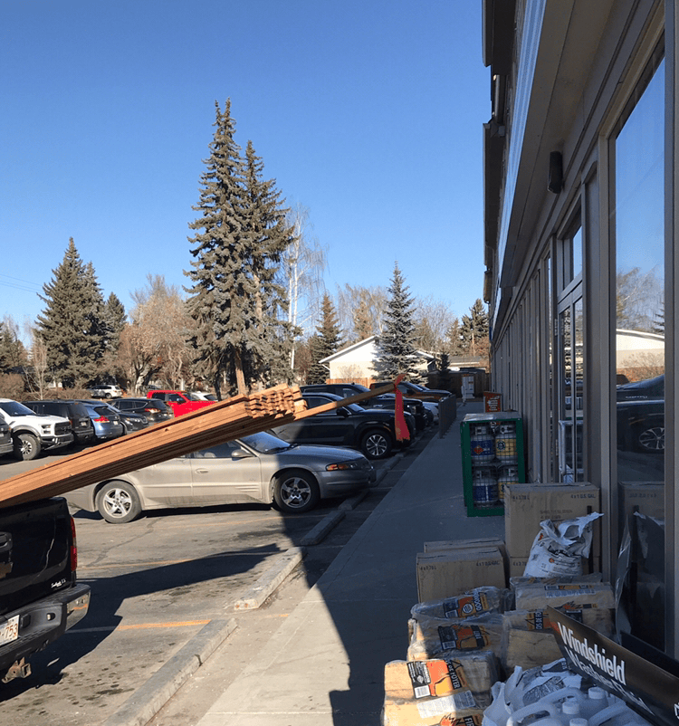 Check out this awesome Calgary parking right infront of doors to a