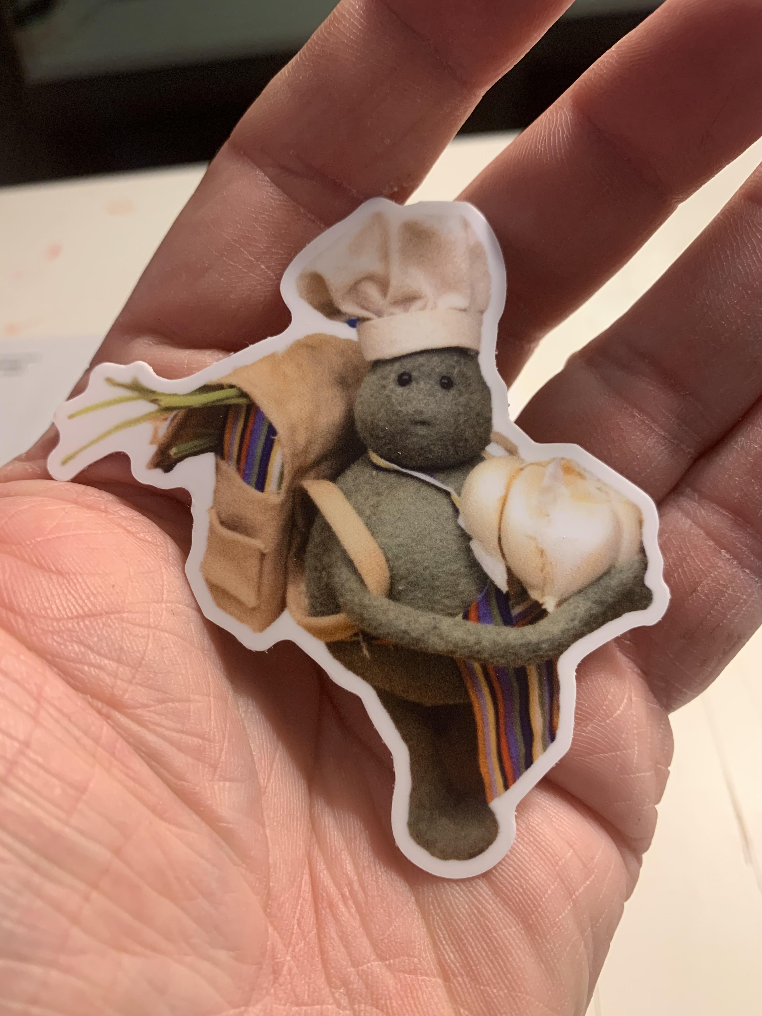 Tiny chef die cut vinyl sticker r/sticker