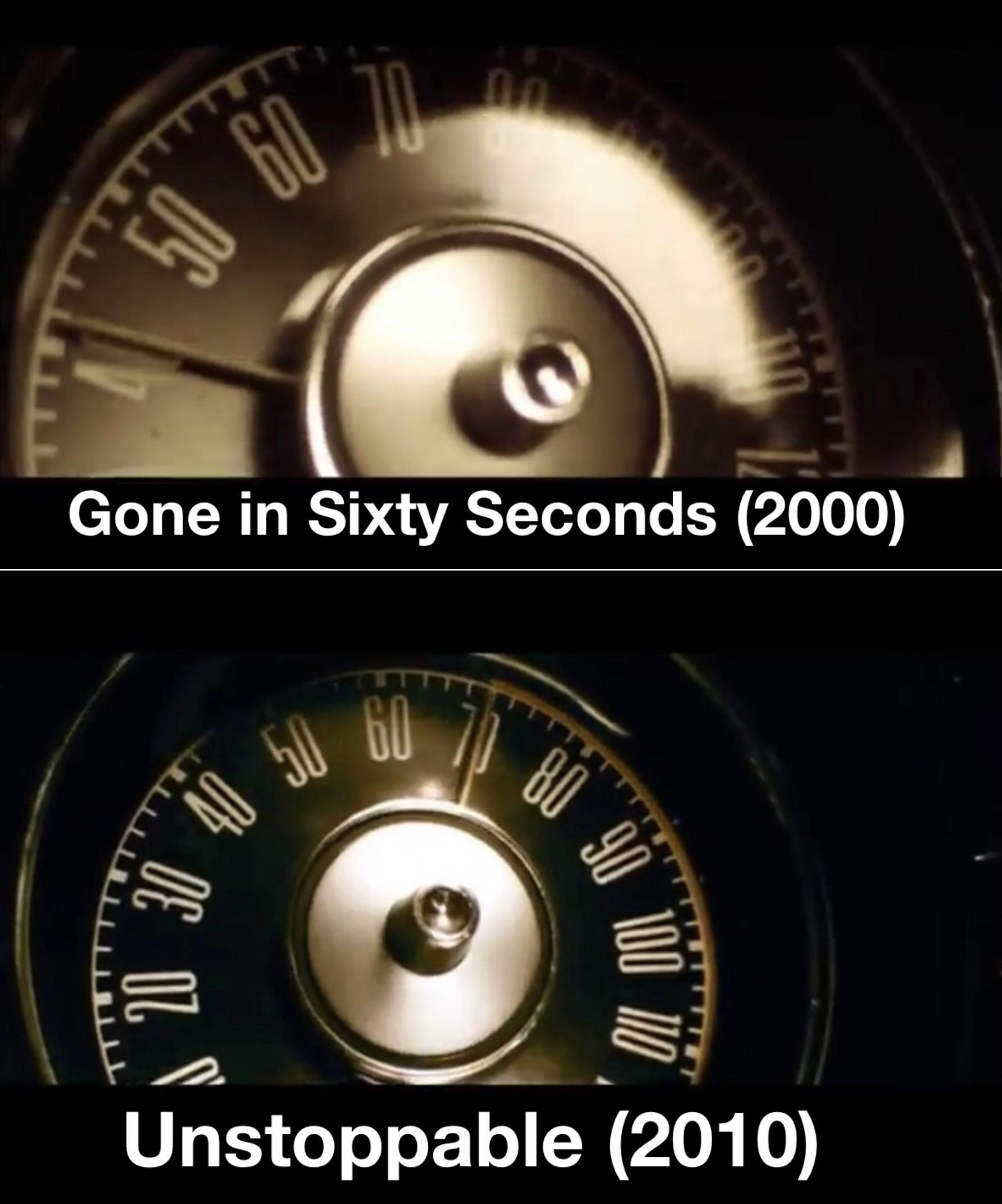 The same speedometer can be seen in Gone in Sixty Seconds and
