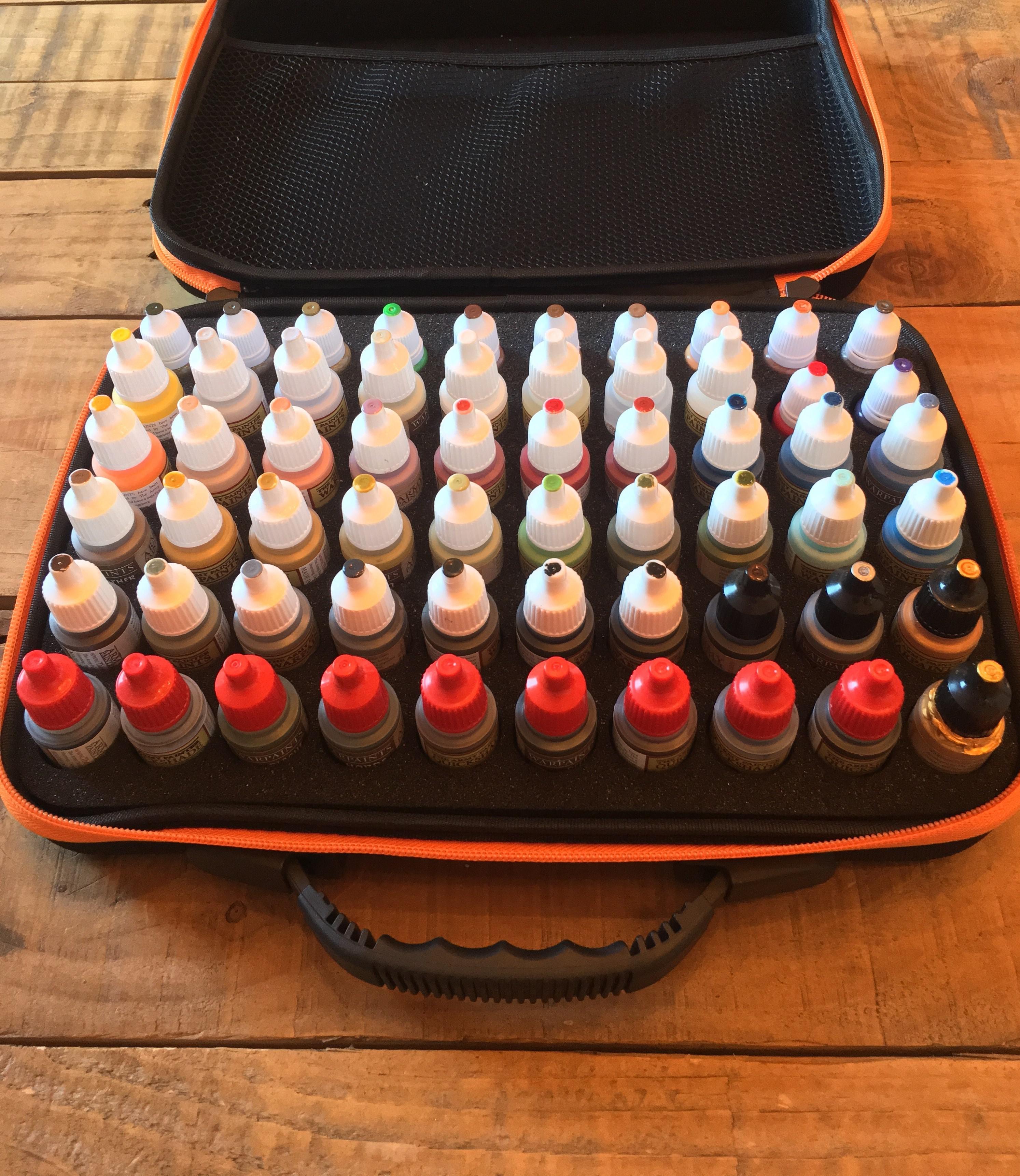 Handy portable paint storage solution, using an essential oils case. r/minipainting