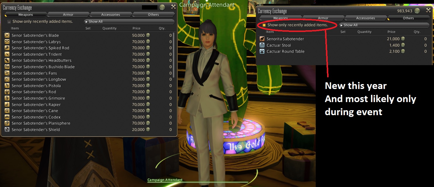 Yet another "PSA" Some gold saucer items are DISCOUNTED during the