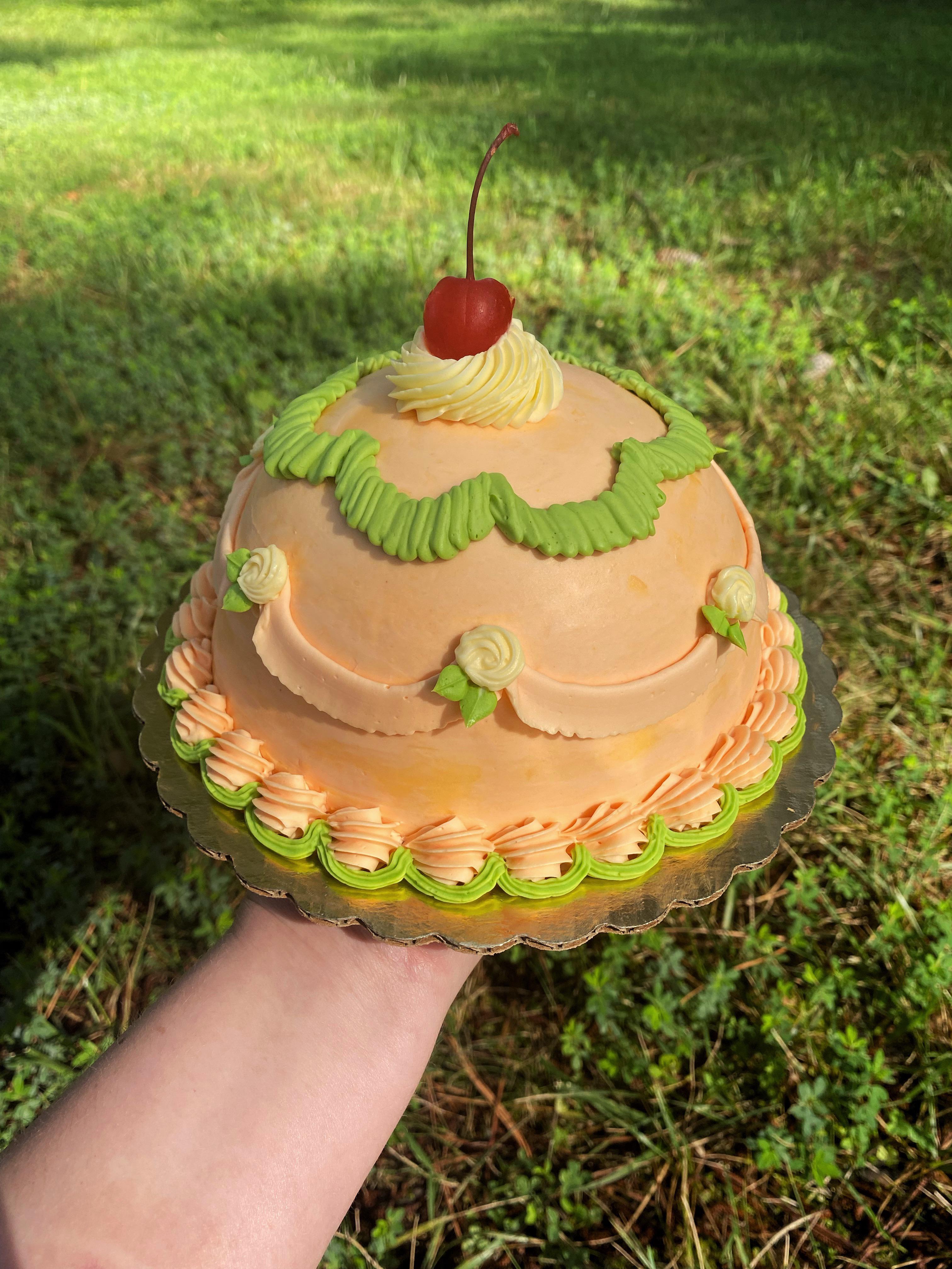 Finally tried a dome cake. Looks a little like a fancy boob, but I’m