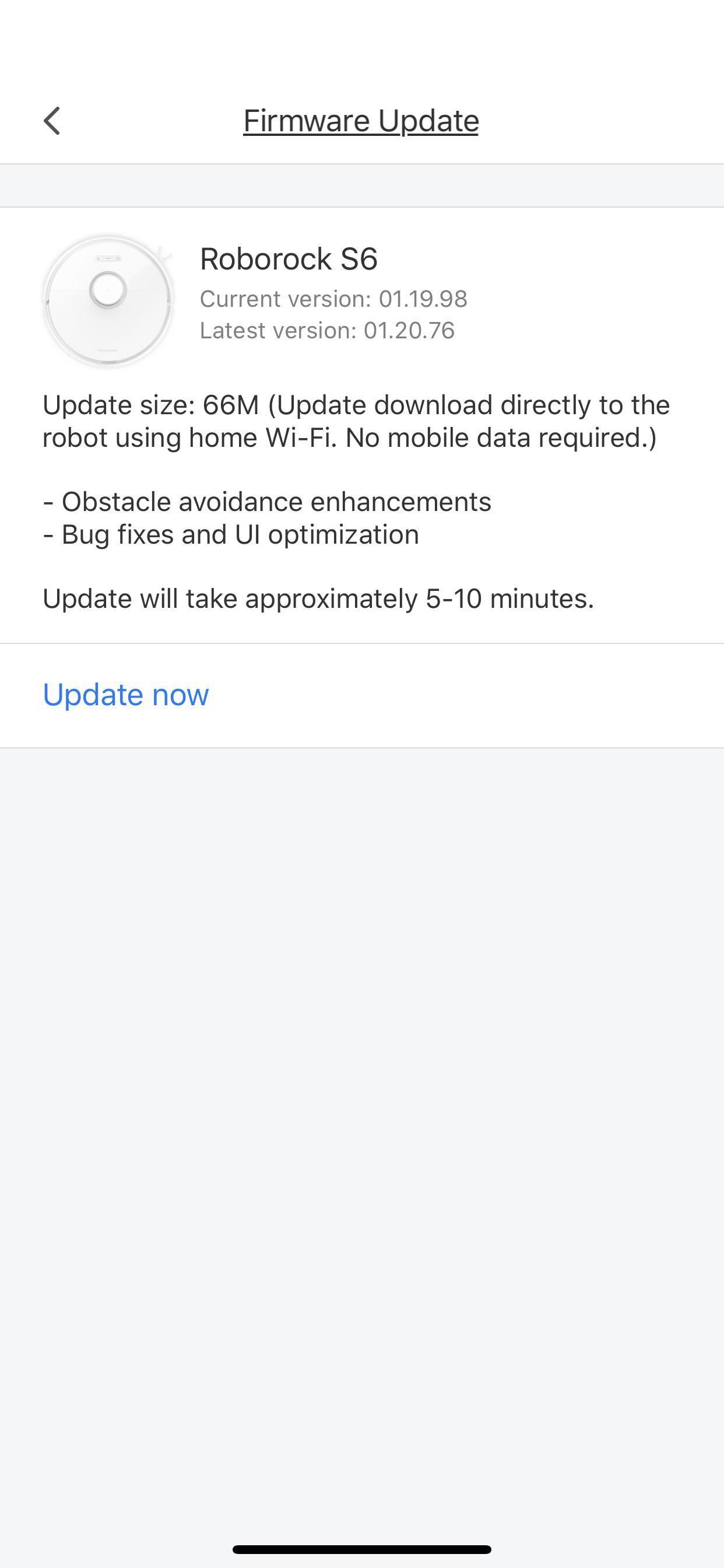 Roborock S6 Firmware Update : r/Roborock