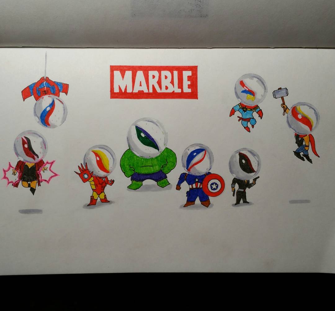 Marble Superheroes Marvel