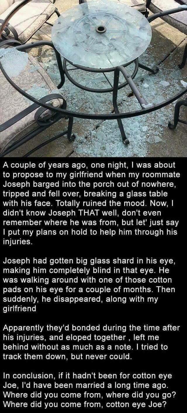 Where did you come from cotton eye’d Joe? memes