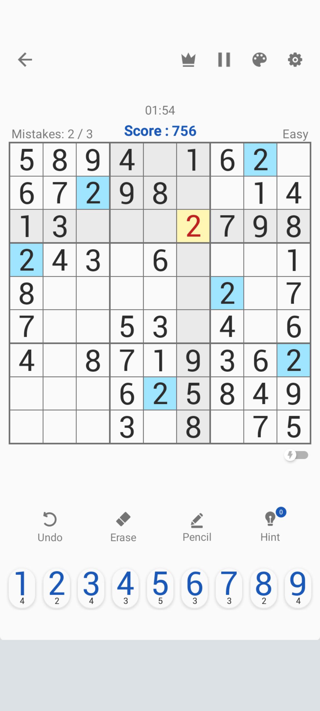 Why Is "2" Wrong sudoku
