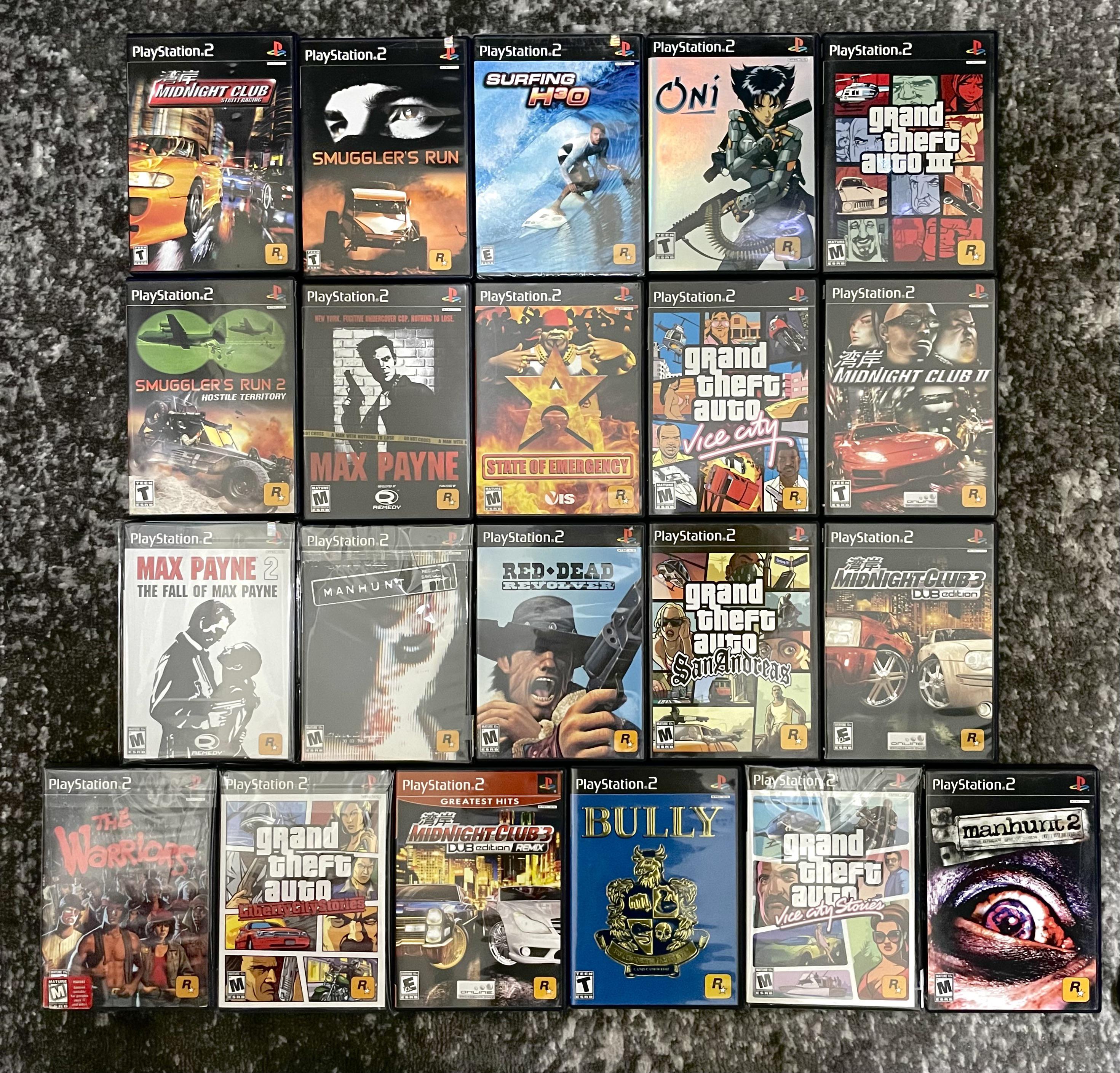 All 21 of Rockstar Games titles for the PlayStation 2! And yes
