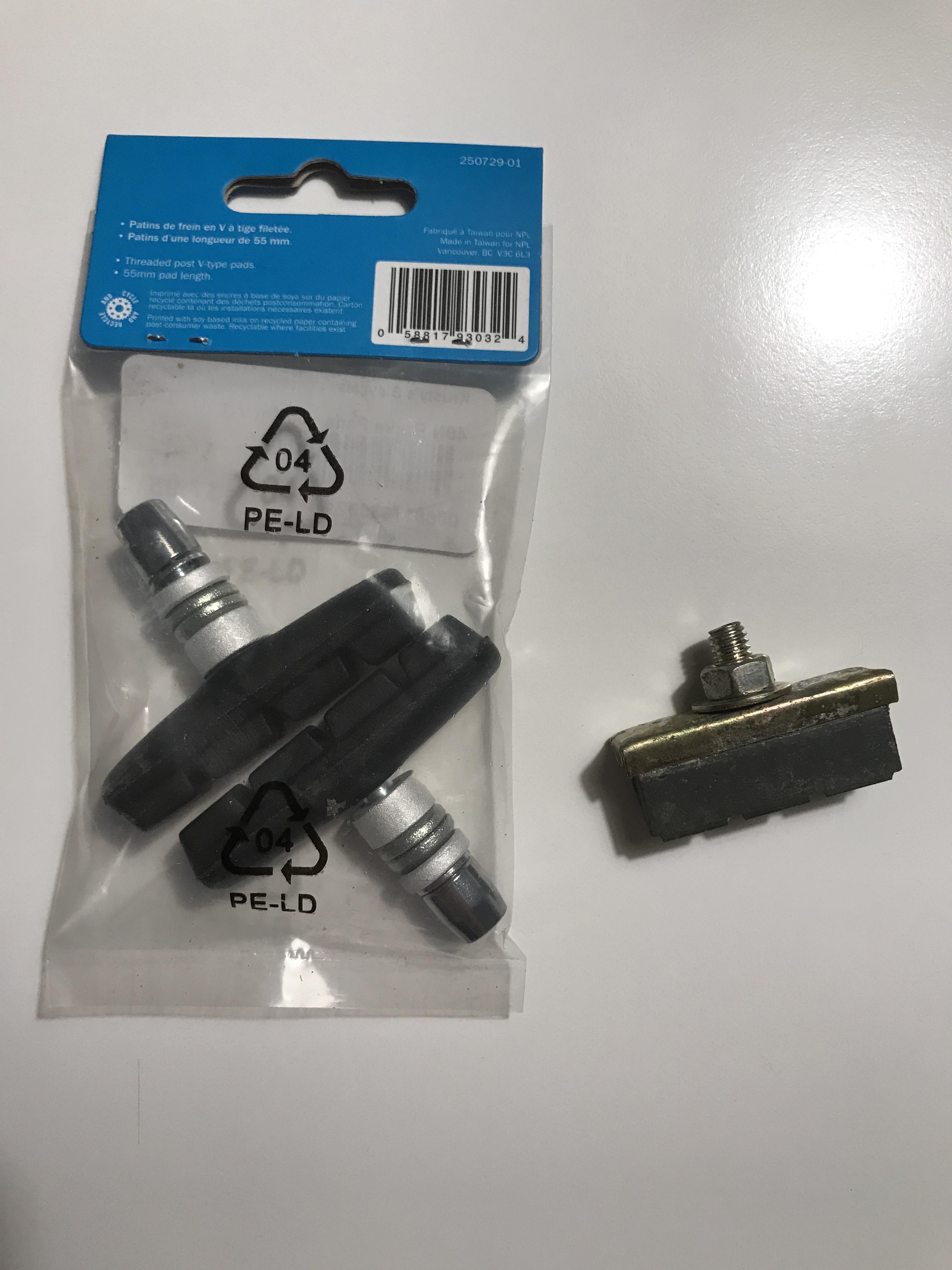 Can I replace these block pads(?) with Vtype pads on cantilever side