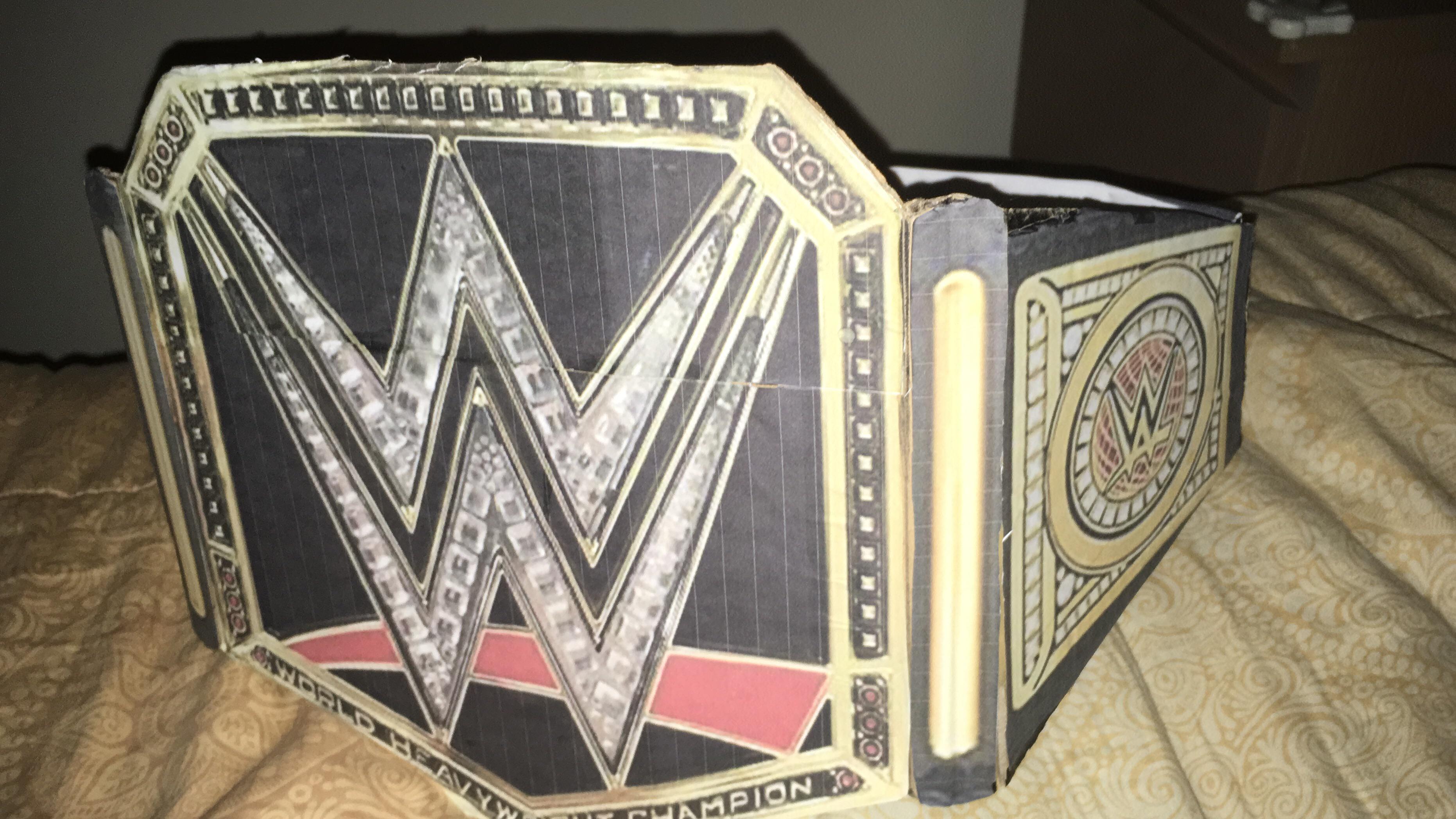 I did the WWE Championship with cardboard and paper r/WWE