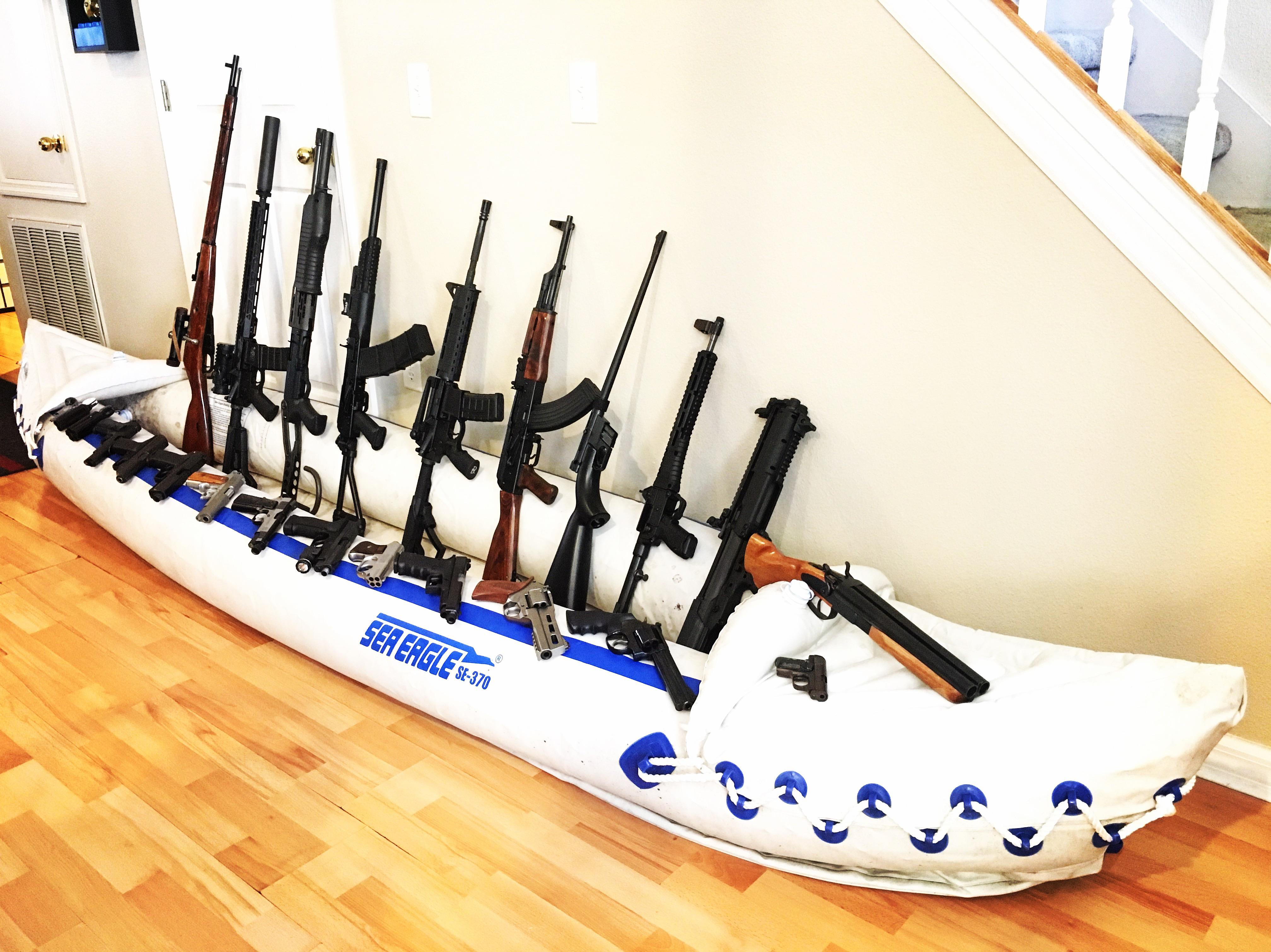 Last pic of my guns before that tragic boating accident. r/guns