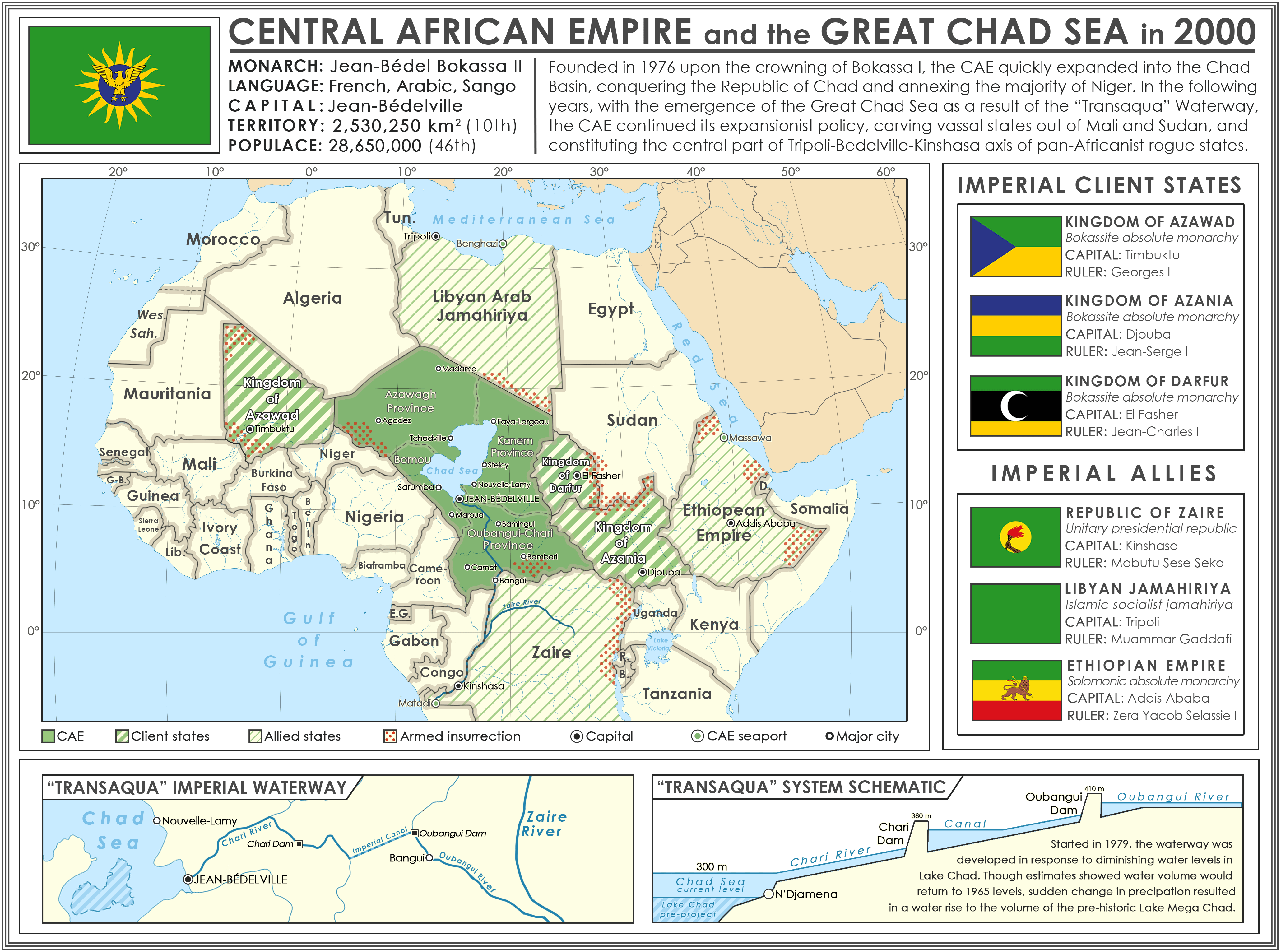 Central African Empire and the Great Chad Sea imaginarymaps