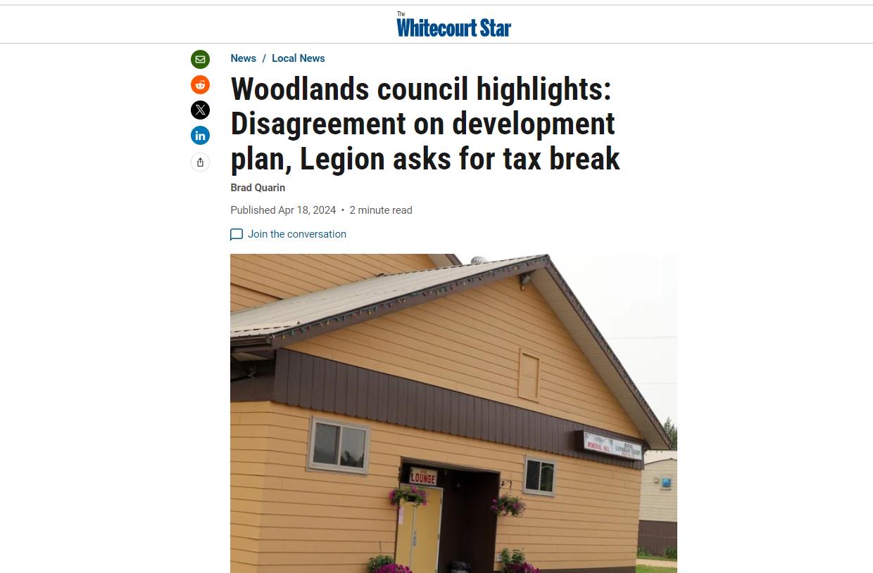 Woodlands County, development, and taxes for legions r/whitecourtAB