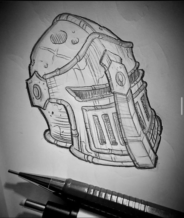 Cool Knight Helmet Drawing
