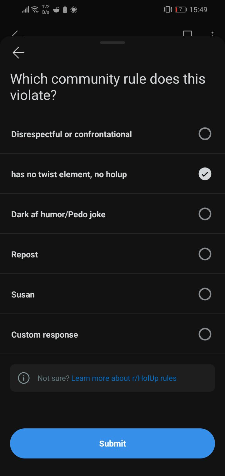 Holup says you can't be a Susan or disrespectful or have dark "af" humour dispute a most post