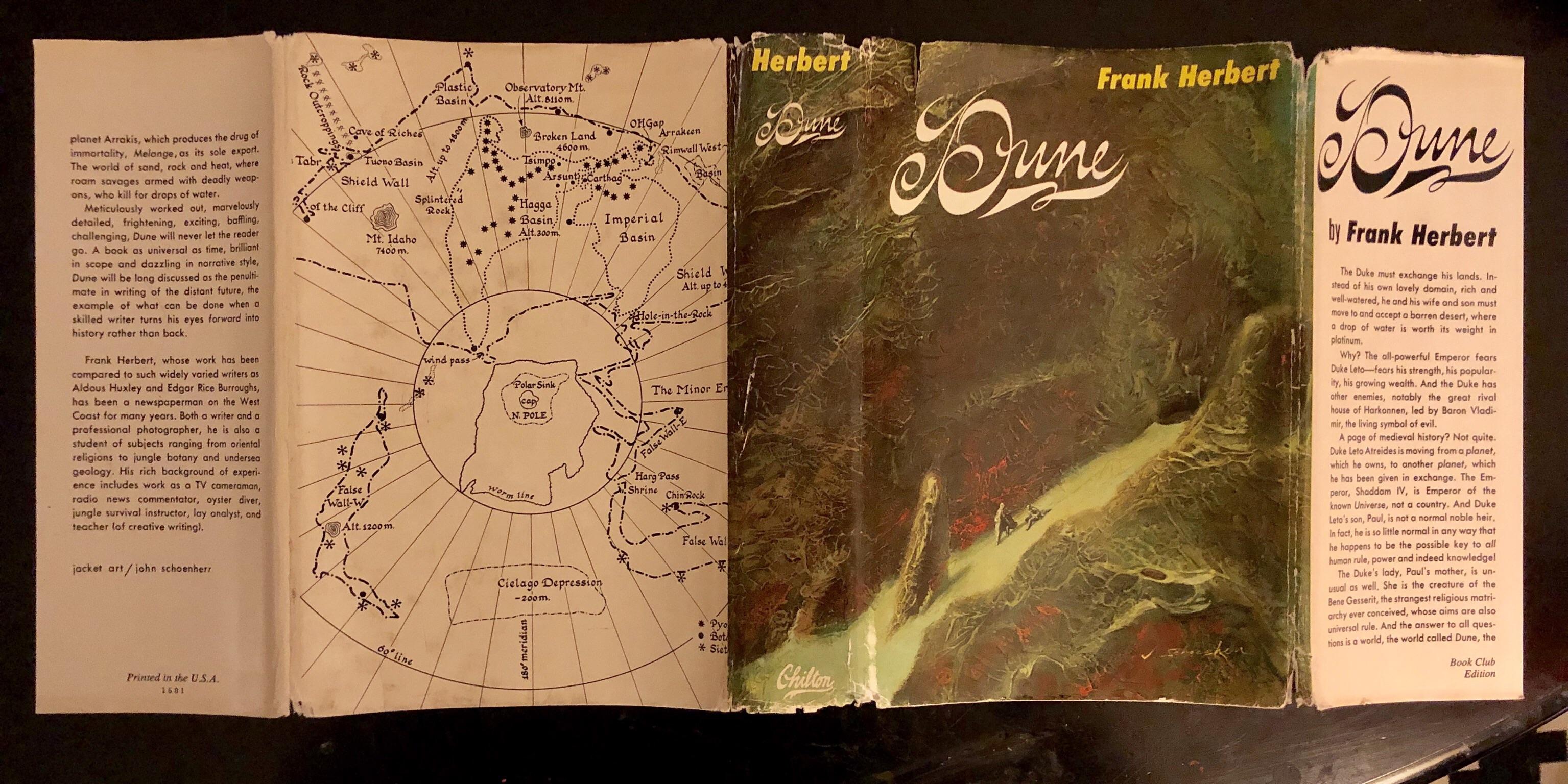 My 1965 Book Club Edition cover with awesome map on back r/dune