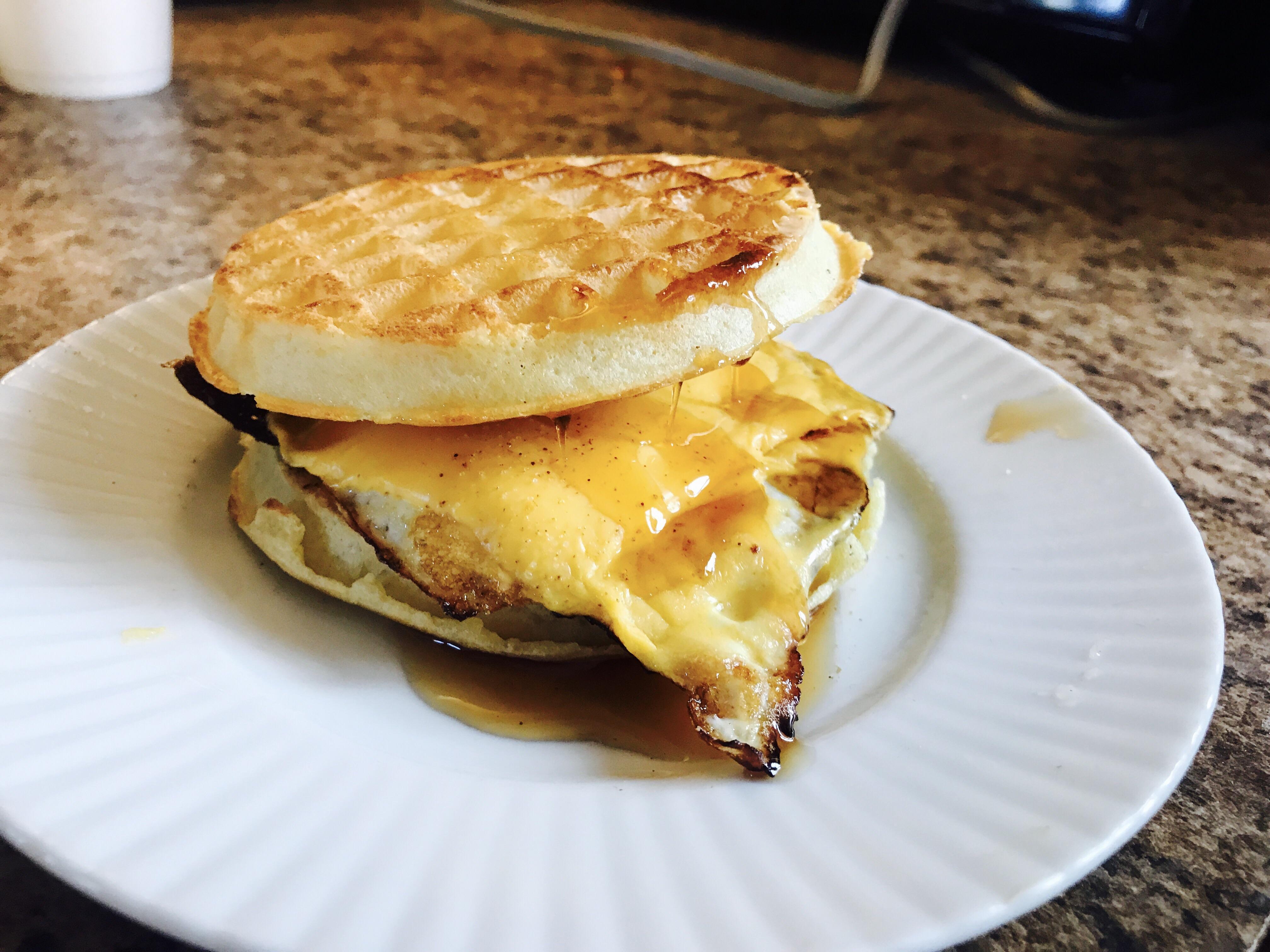 I made waffle, egg, cheese and syrup sandwich r/Sandwiches