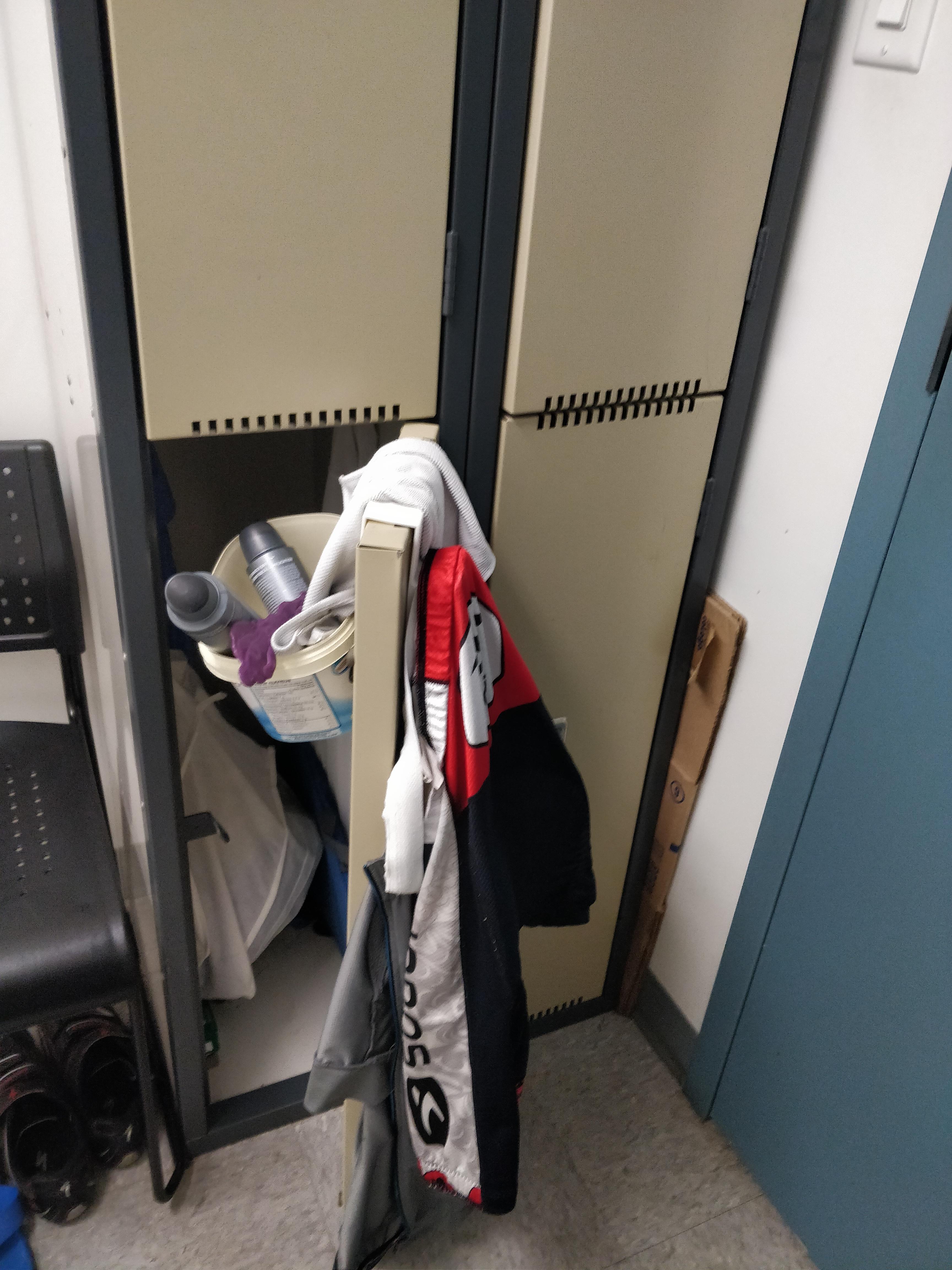My colleague's locker etiquette.