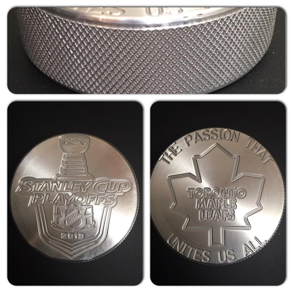 I just found this aluminum hockey puck I made back in 2013. Screw