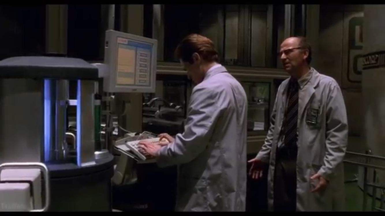 In SpiderMan (2002), a scientist is seen helping Norman Osborn on the
