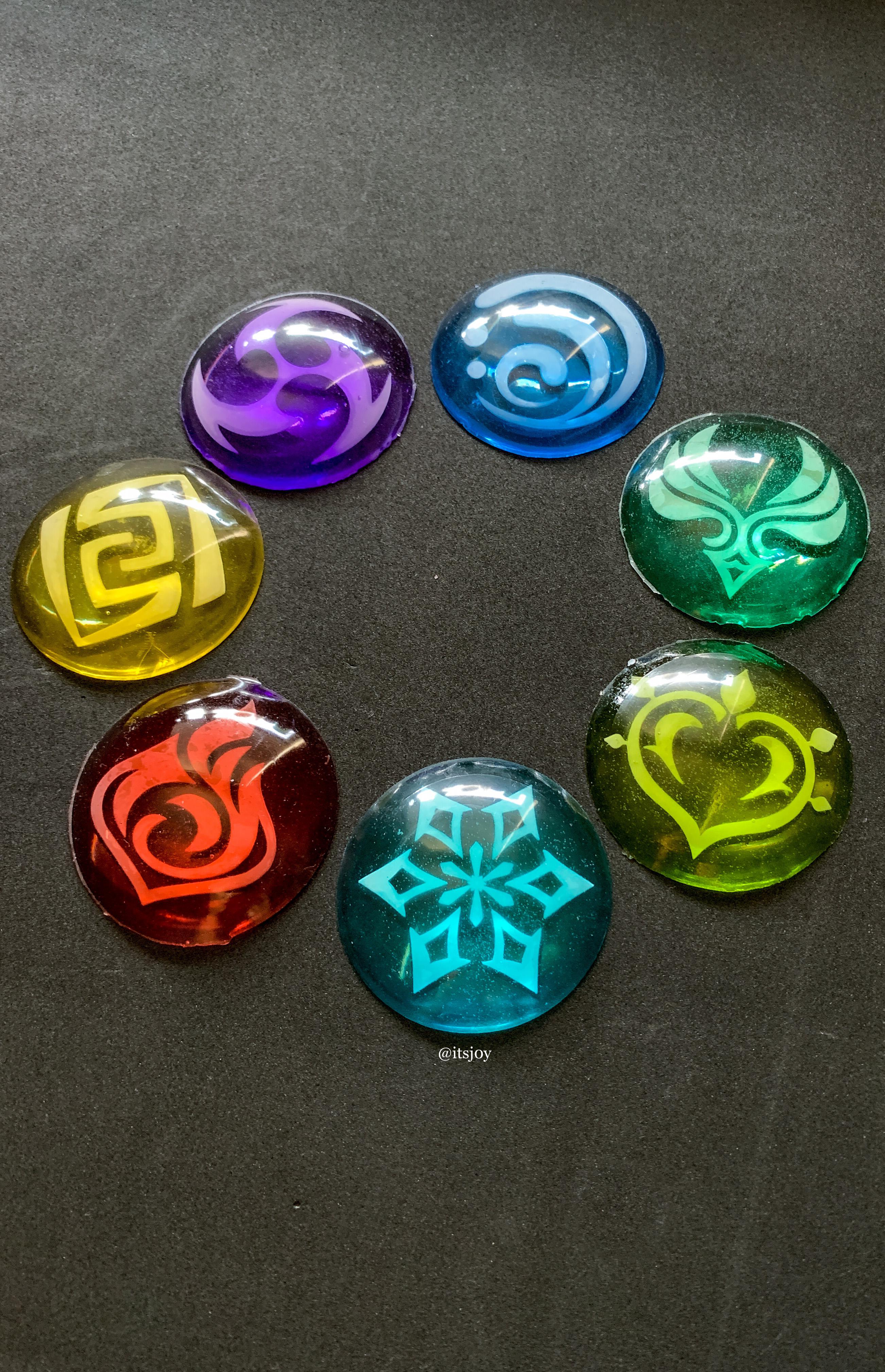 I made Genshin Impact resin gems for each element! r/Genshin_Impact