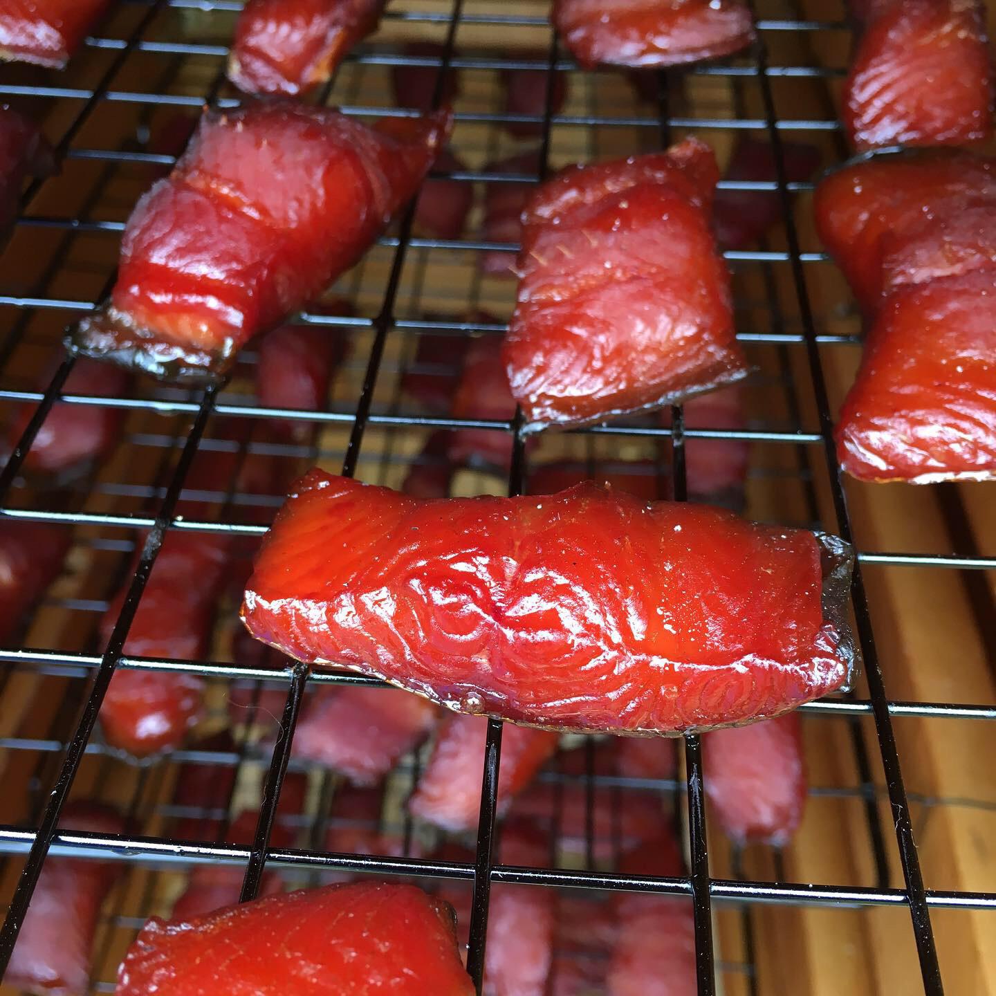 Smoked Copper River Sockeye Salmon, dry brined overnight, then 5 hours