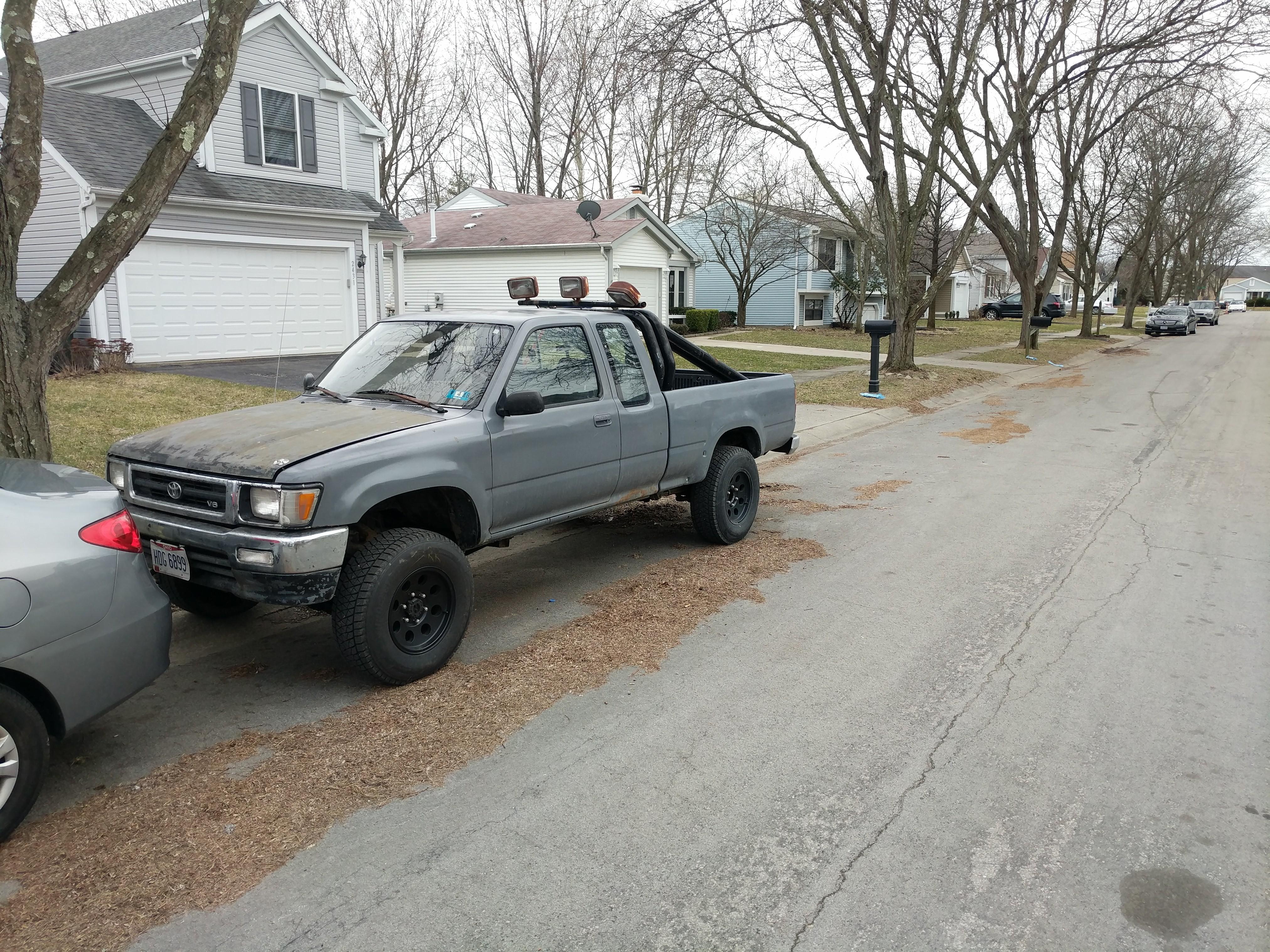 Here's my 93 toyota pickup with a 3.0 and 5 speed transmission. Full