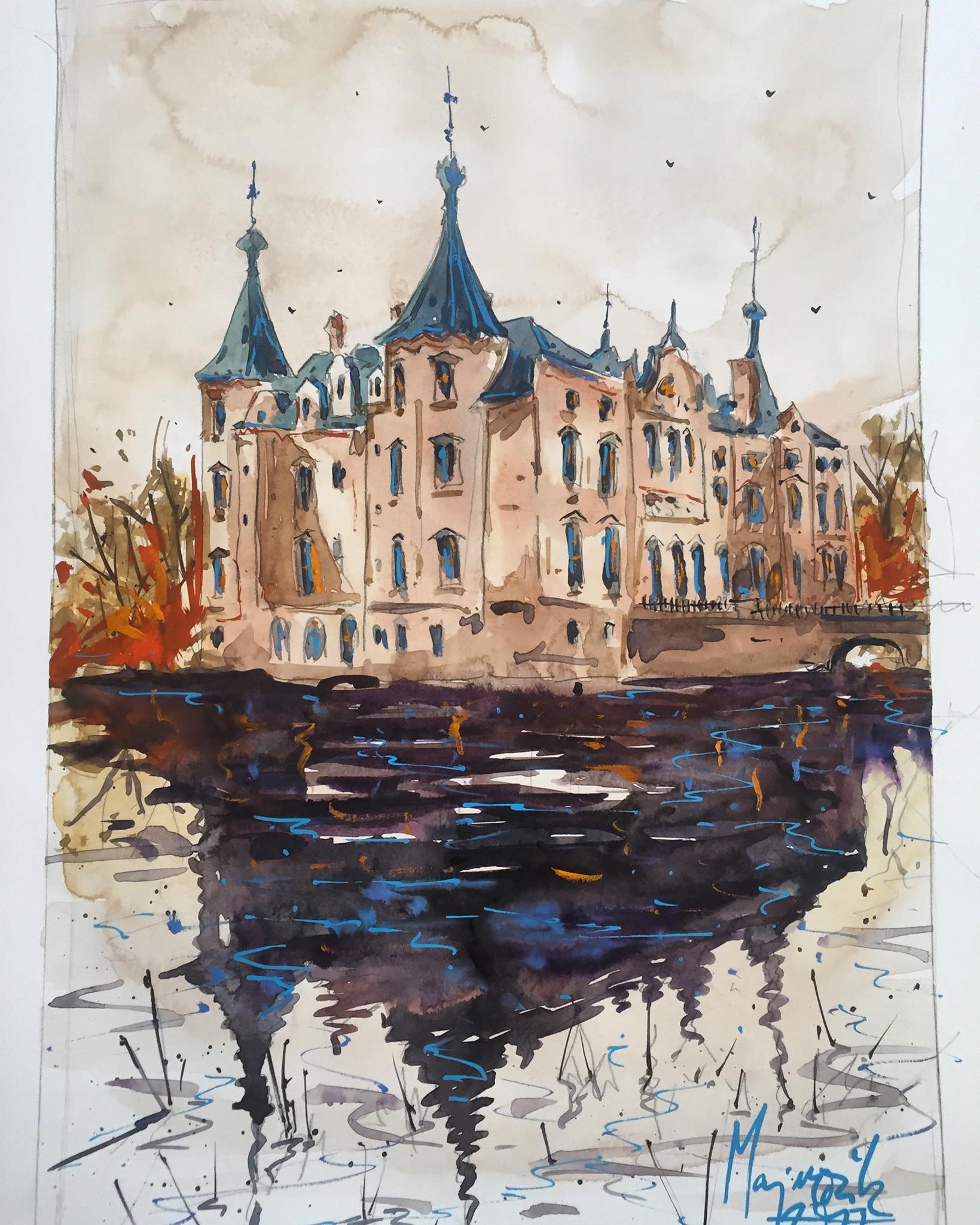 Castle, Watercolor, 30x40 cm r/Art