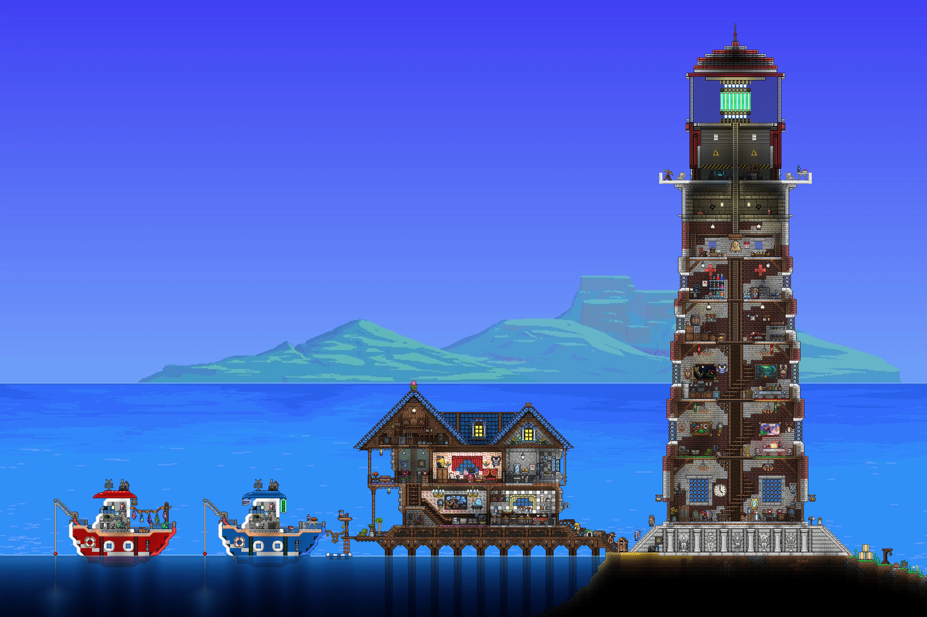 built a lighthouse r/Terraria