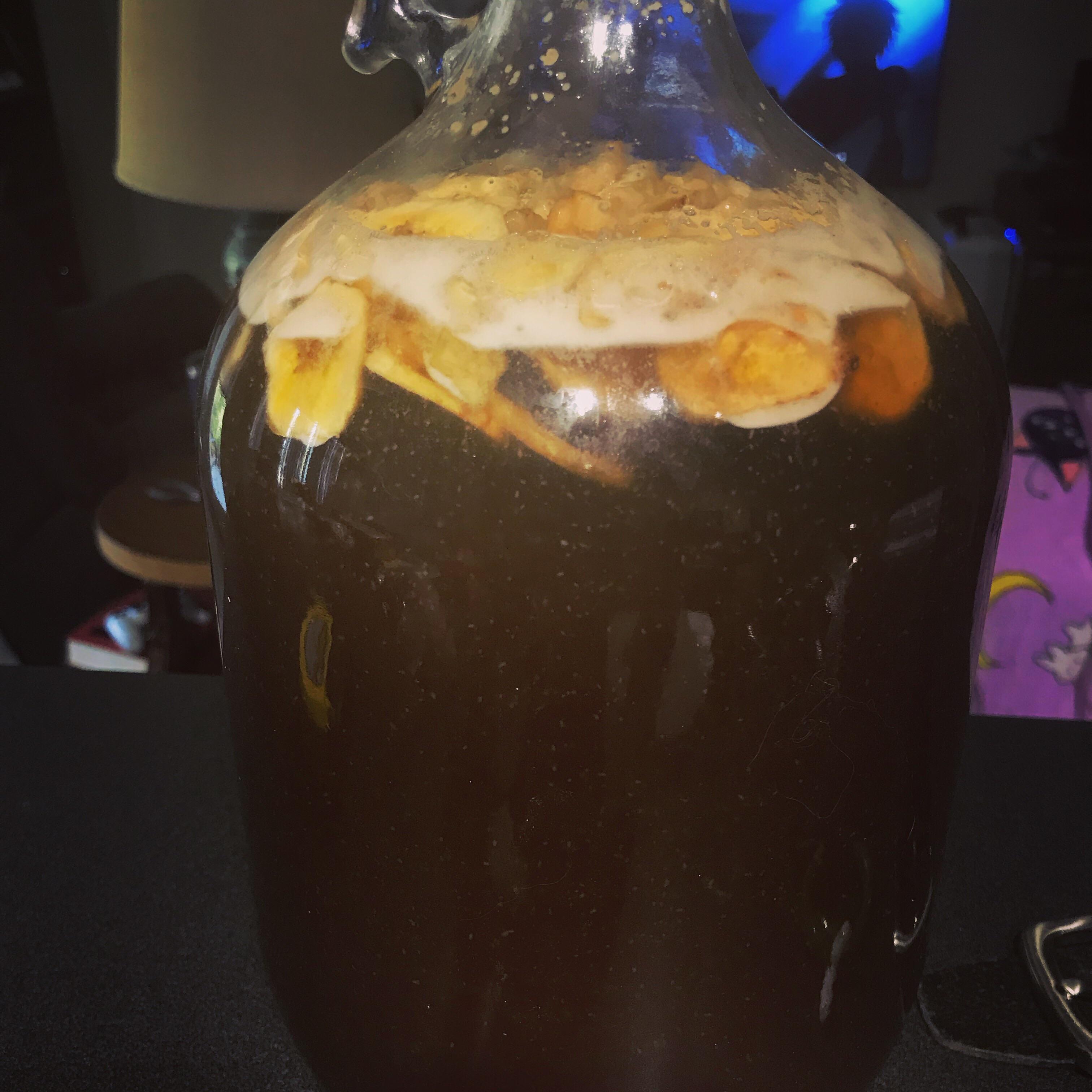 Starting a bananas foster mead. Vanilla bean, cinnamon sticks and