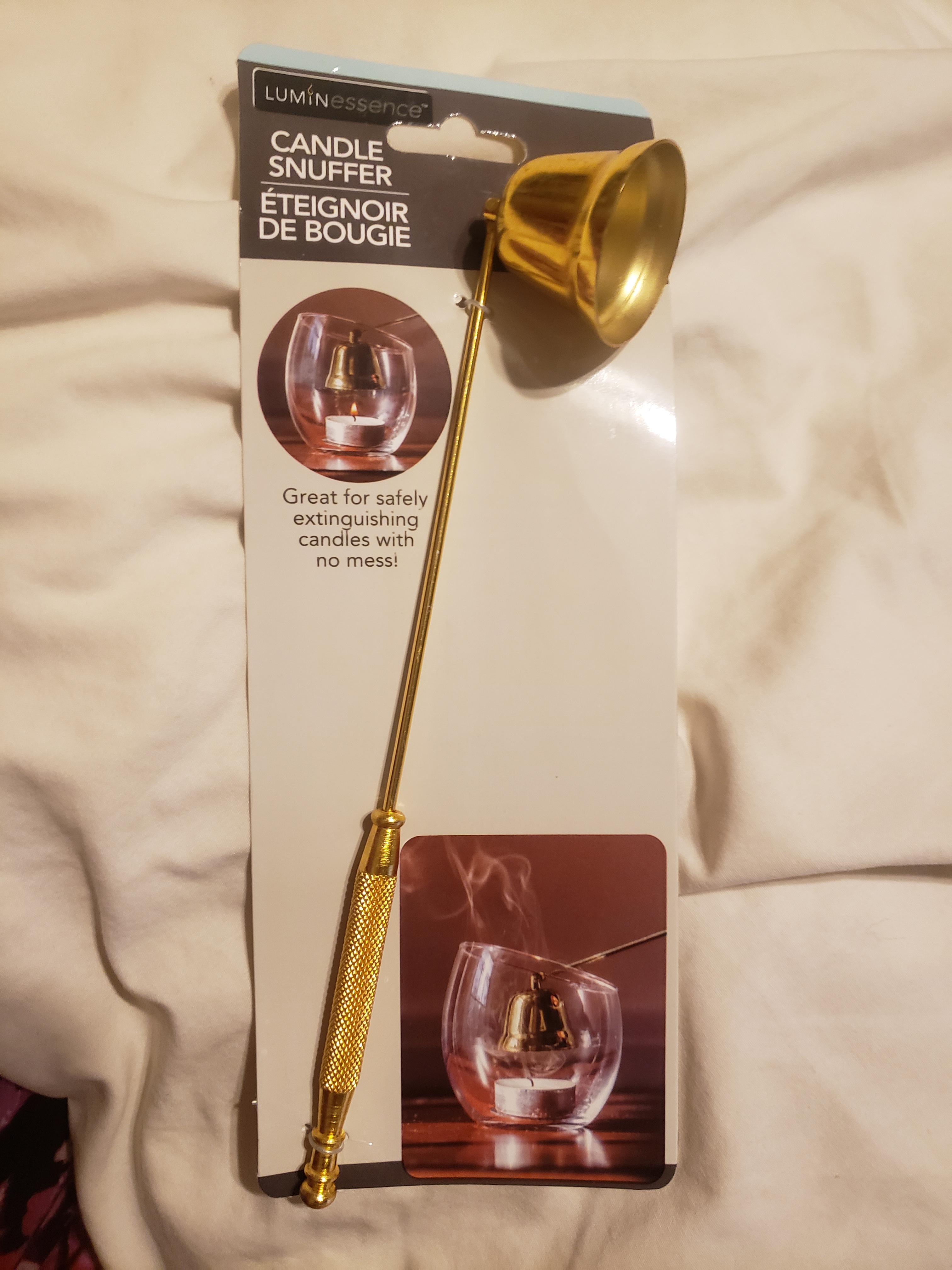Found this candle snuffer at the Dollar Tree...finally can extinguish