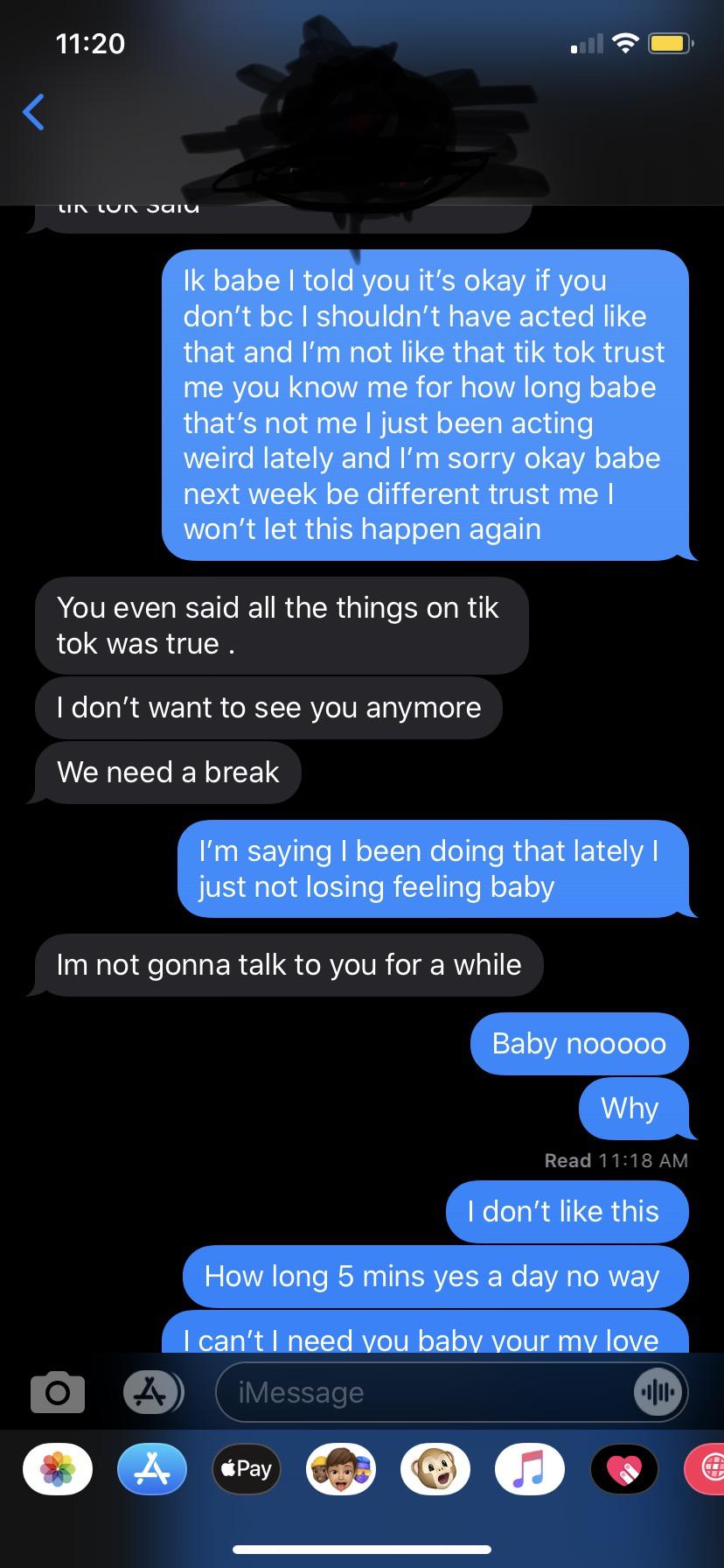 She wants to take a break not a break up but a little break for a