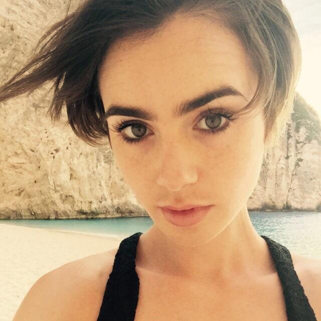 When she had short hair LilyCollins