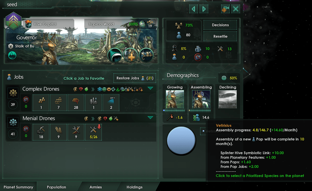 look at that pop growth! r/Stellaris