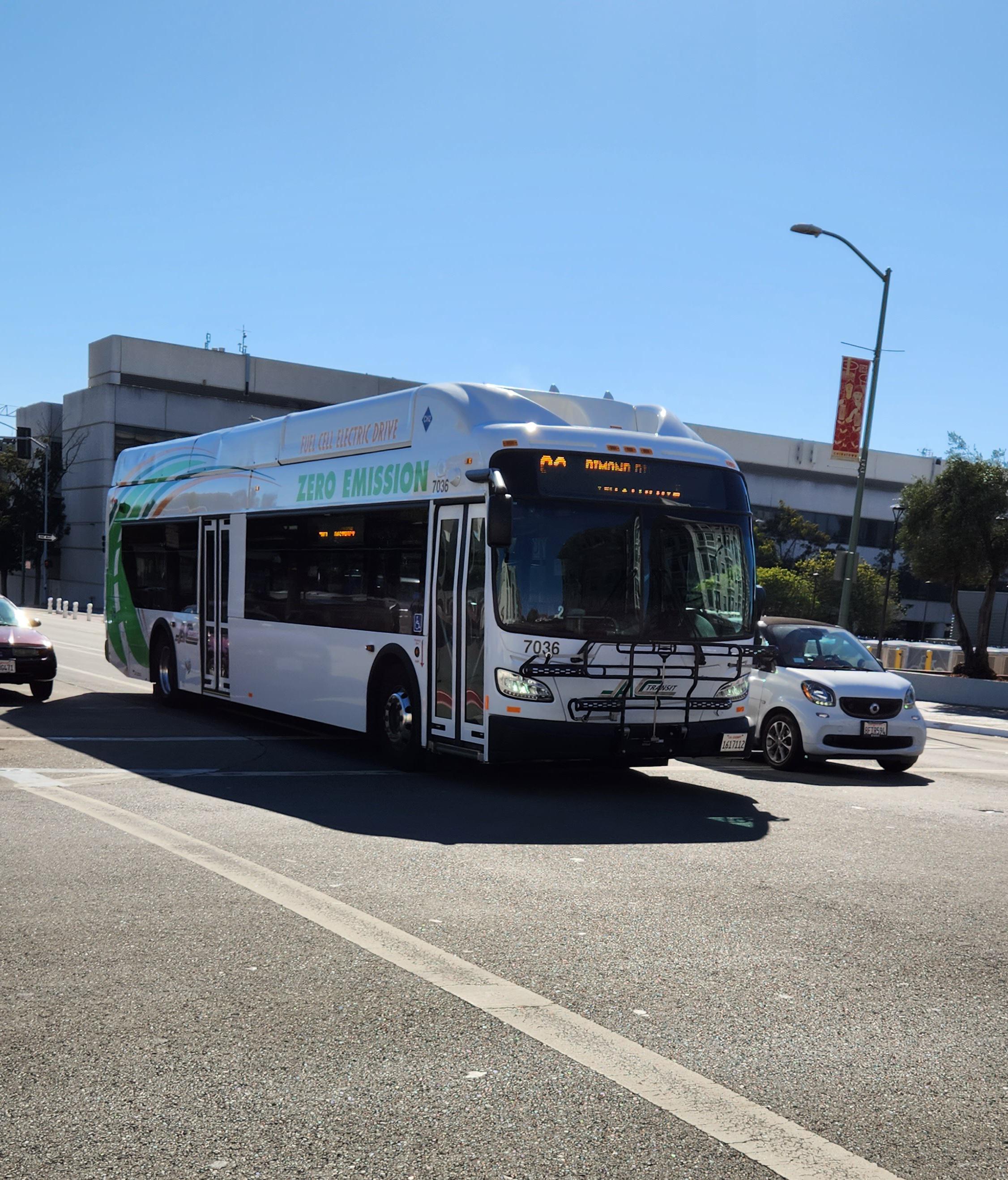 AC Transit 2022 New Flyer XHE40 7036 on line 96 to Diamond District