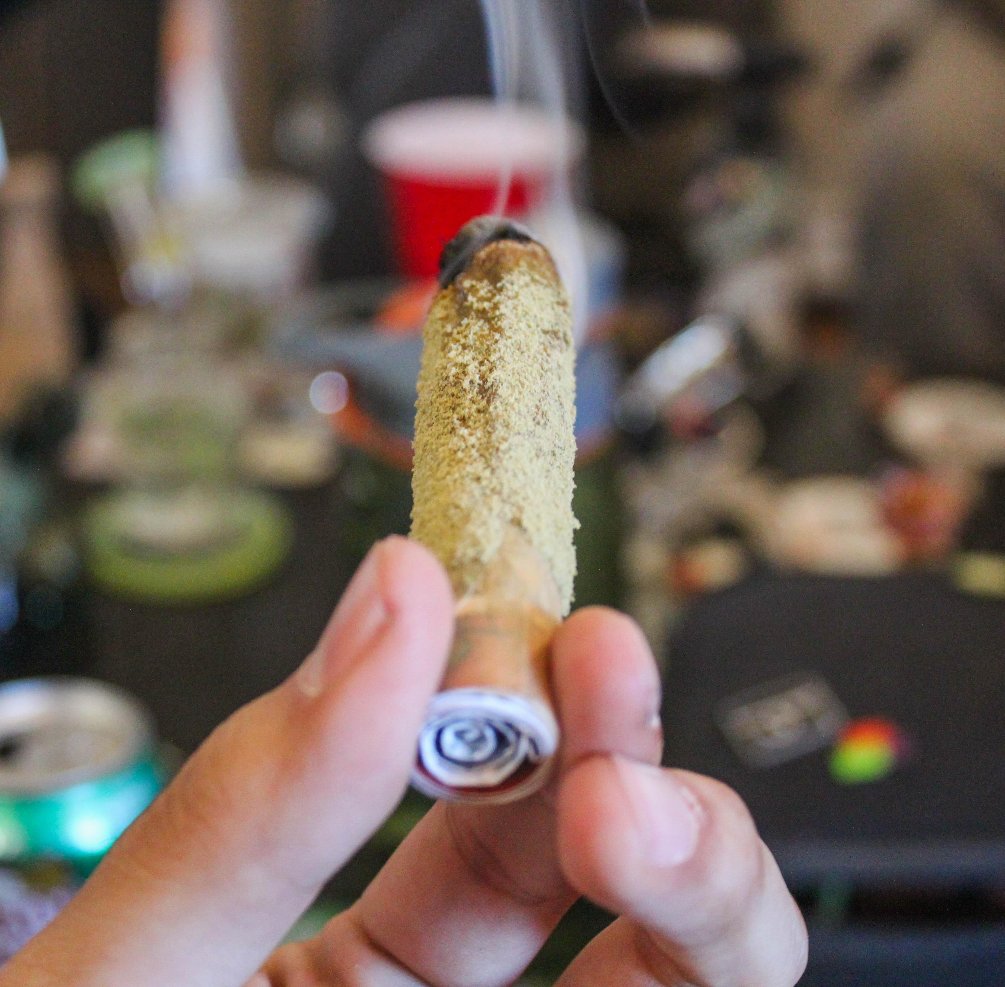 Yesterday I got to smoke a 3.5 gram joint, covered in shatter, and