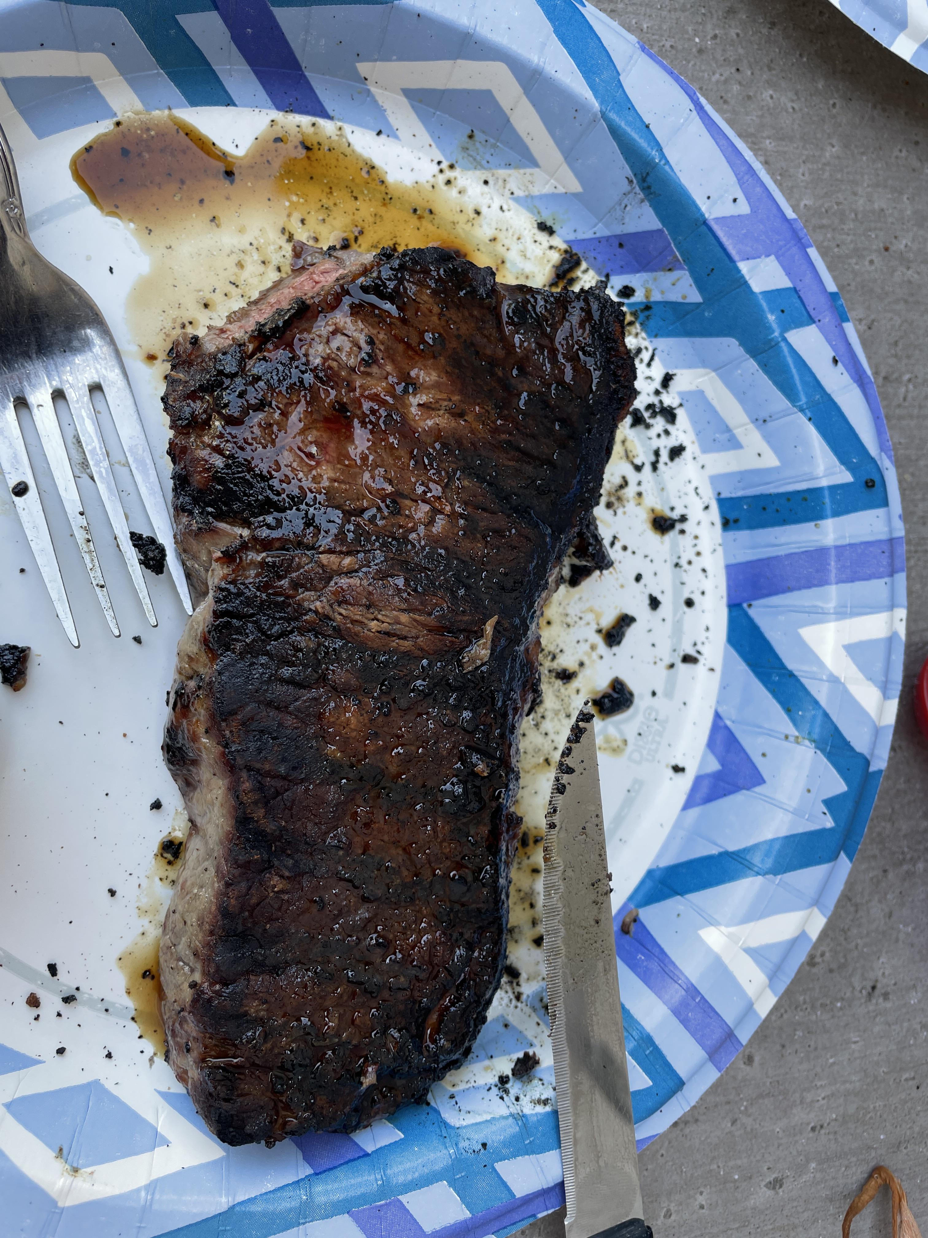 Hi everyone, This is my first time grilling steak. I preheated the
