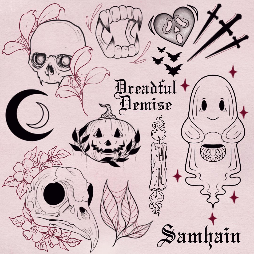 Another flash sheet this time for Halloween! r/TattooApprentice
