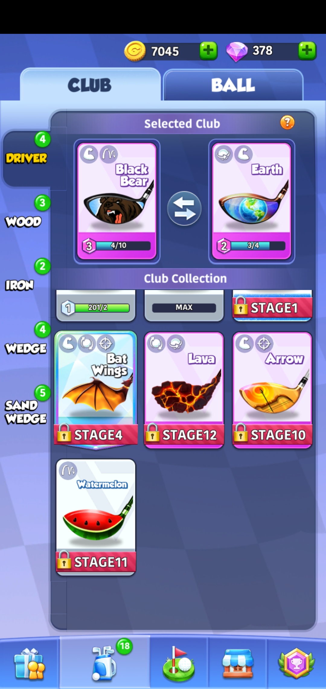 Listed locked clubs, can I just replay the stage for a chance at the