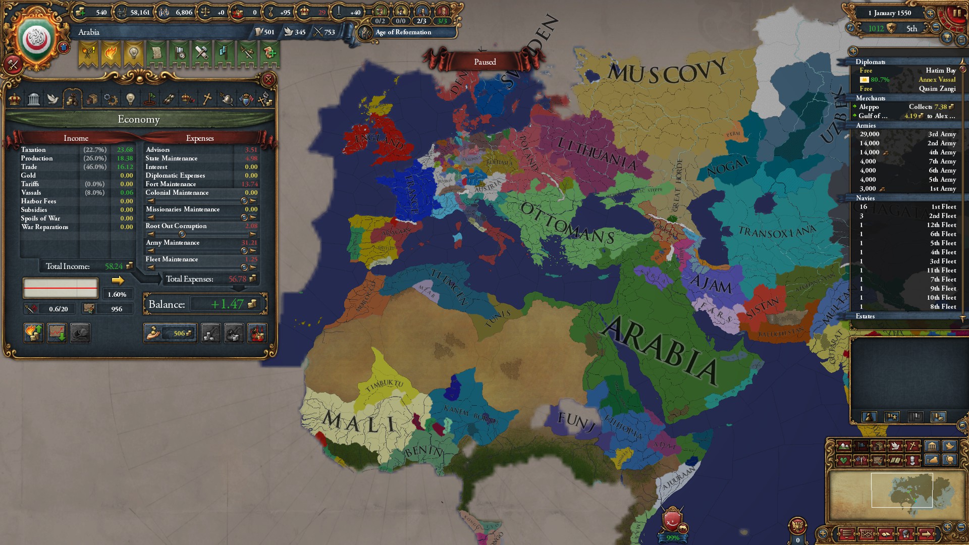 How am I doing for 1550? eu4