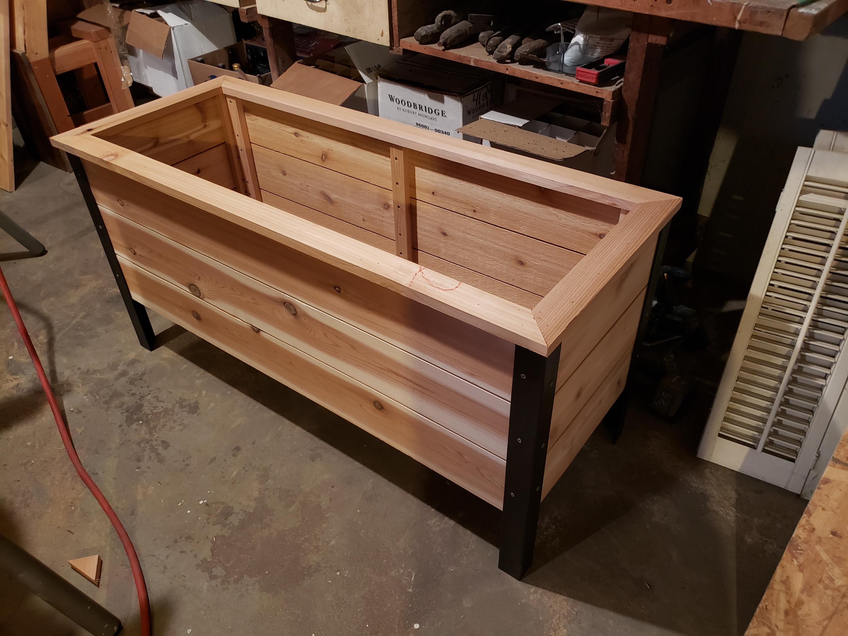 My first project in years. Cedar planter box for my daughter woodworking