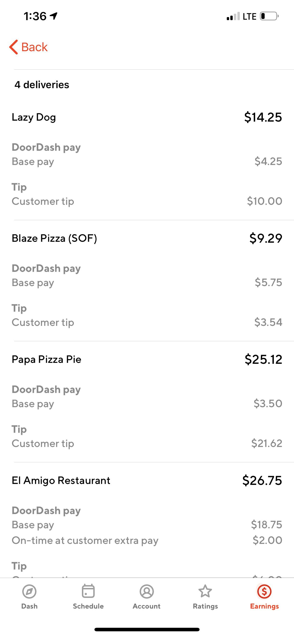 Only wanted to work the lunch rush.. made 75 in 2 hours 🤑 r/doordash