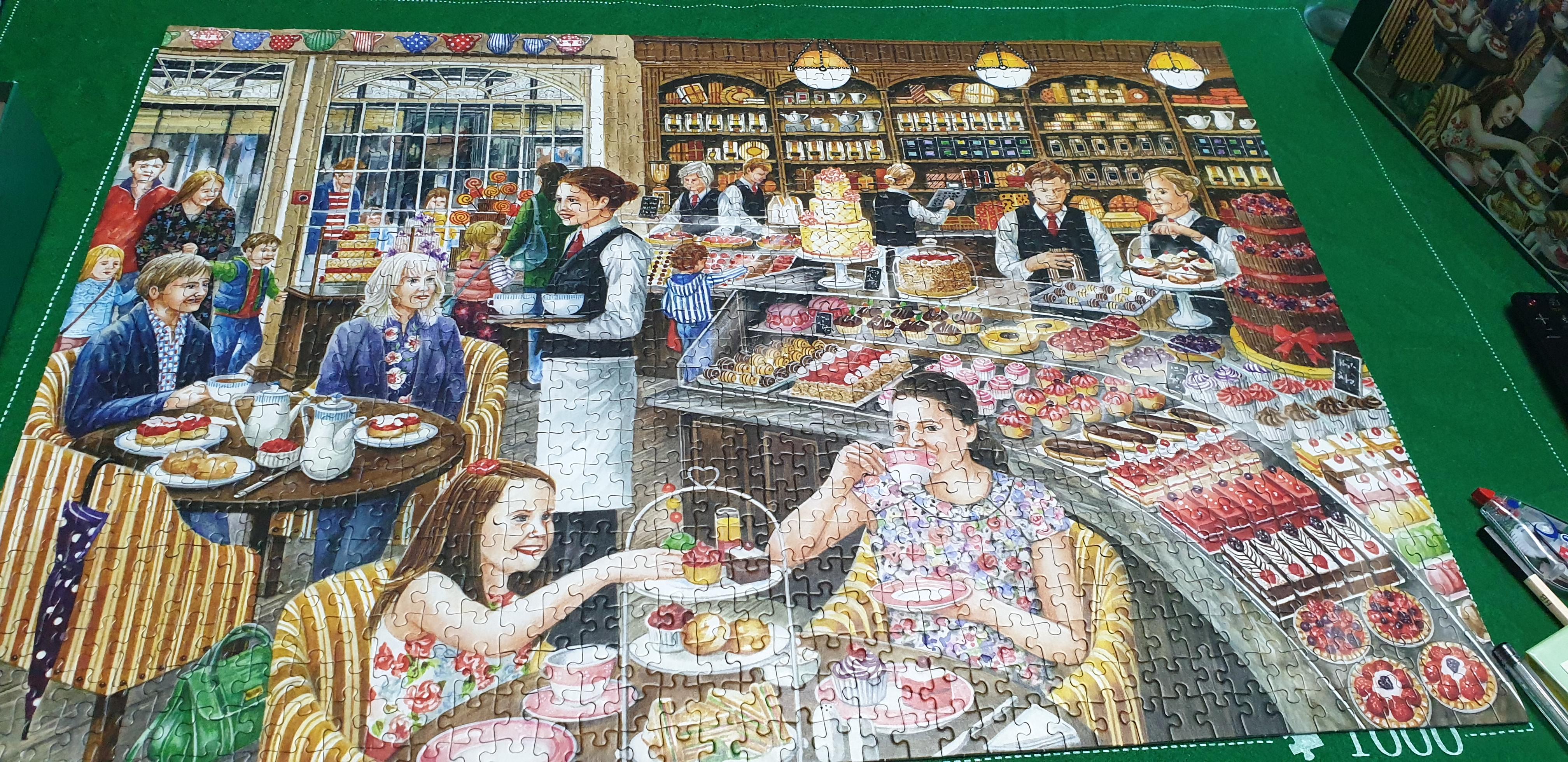 Tea for two, Falcon de luxe puzzle, 1000 pieces. Was a fun and fair
