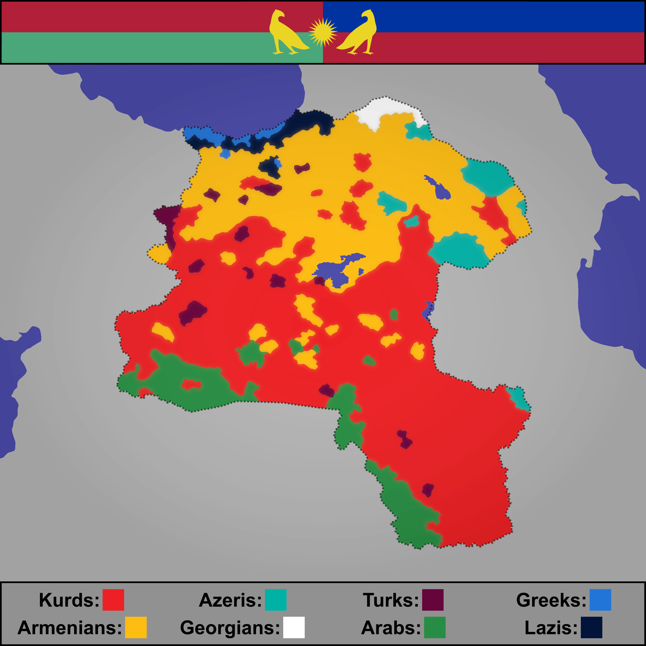 KurdishArmenian Republic Ethnic Map r/imaginarymaps