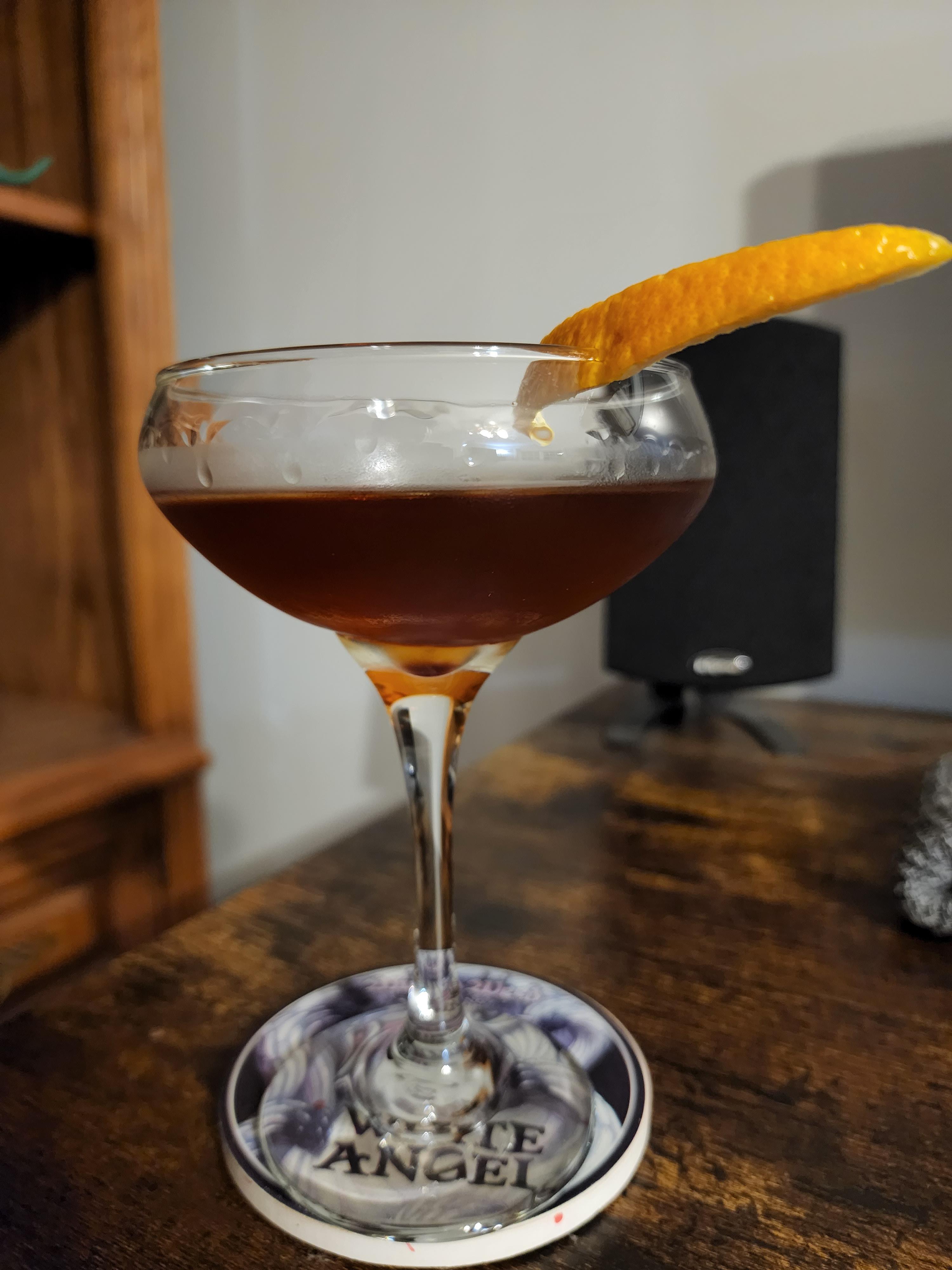 The Bloody Revolver, my take on the classic with a splash of Luxardo